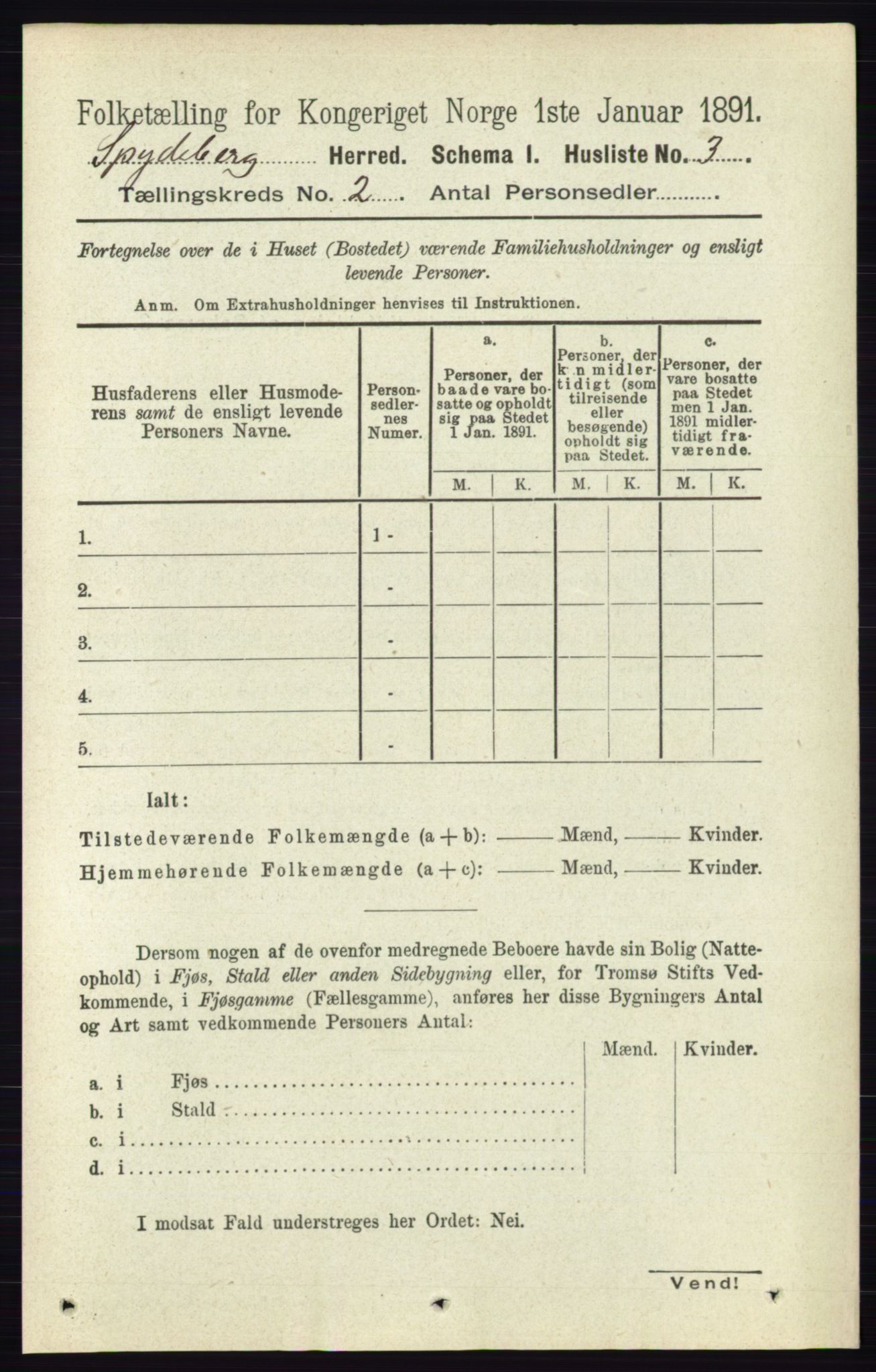 RA, 1891 census for 0123 Spydeberg, 1891, p. 608