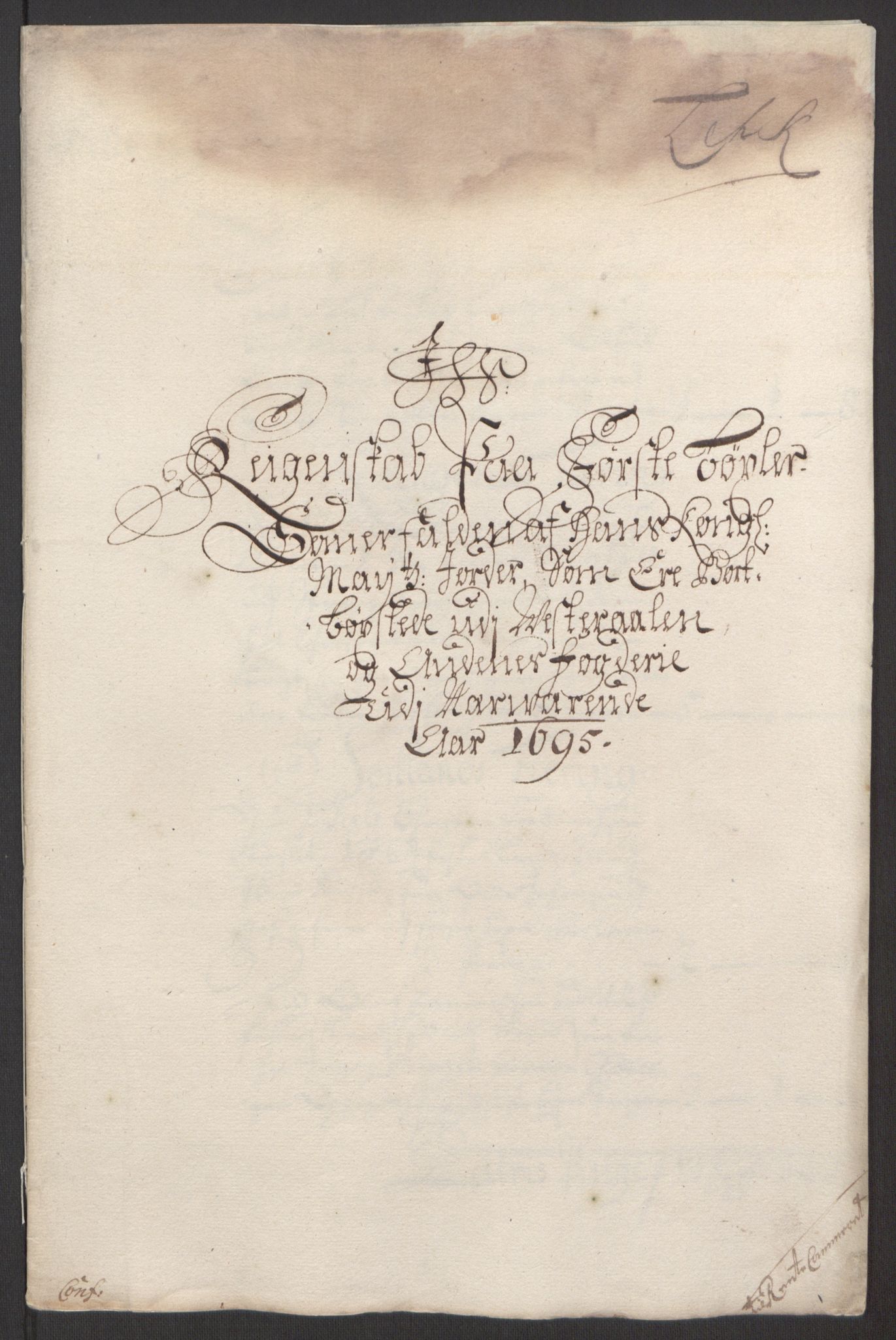 Rentekammeret inntil 1814, Reviderte regnskaper, Fogderegnskap, RA/EA-4092/R67/L4677: Fogderegnskap Vesterålen, Andenes og Lofoten, 1694-1695, p. 301