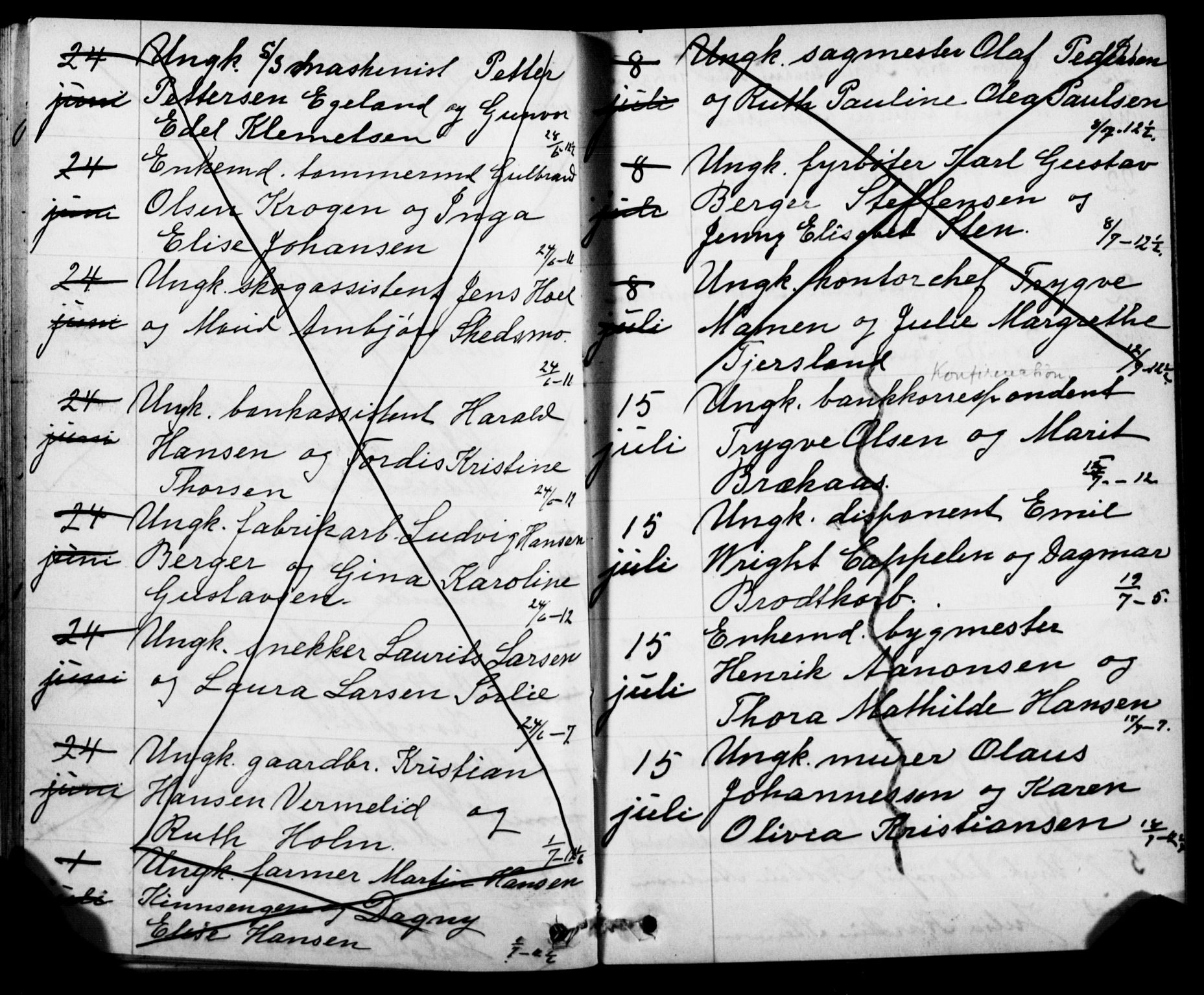 Oslo domkirke Kirkebøker, SAO/A-10752/H/Ha/L0005: Banns register no. 5, 1913-1919, p. 90-91