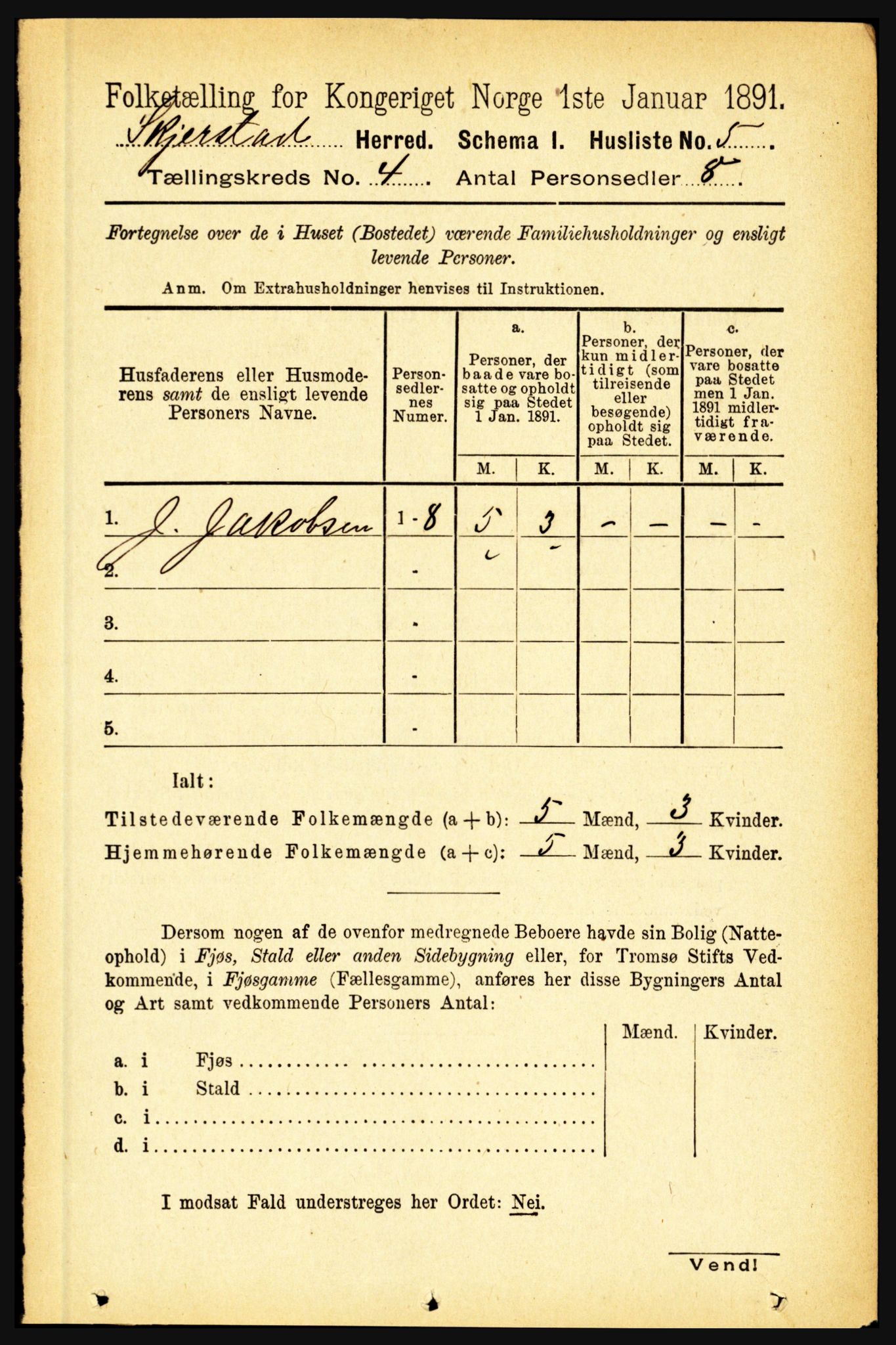 RA, 1891 census for 1842 Skjerstad, 1891, p. 1066