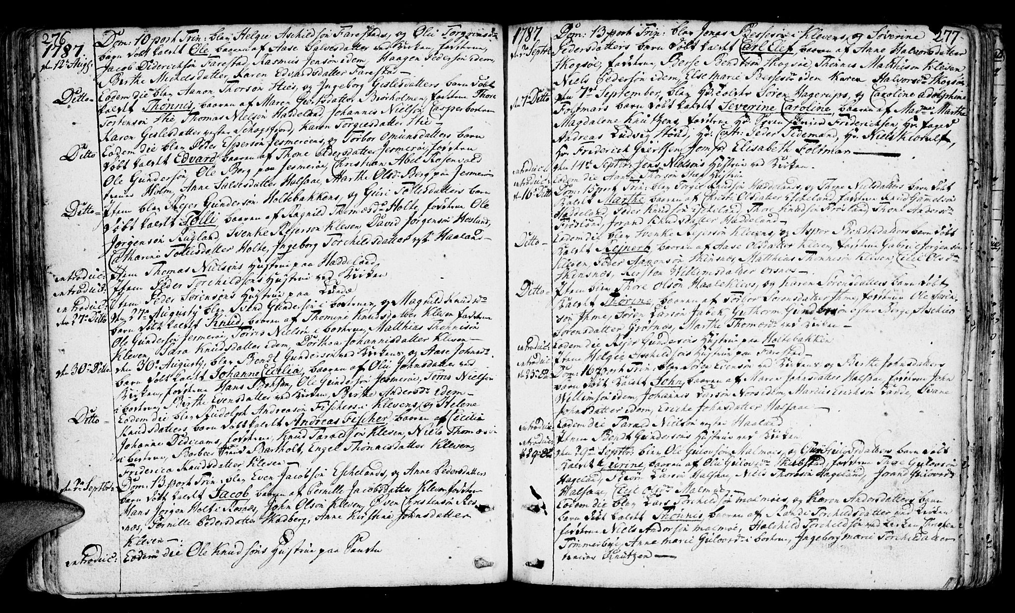 Mandal sokneprestkontor, SAK/1111-0030/F/Fa/Faa/L0003: Parish register (official) no. A 3, 1748-1794, p. 276-277