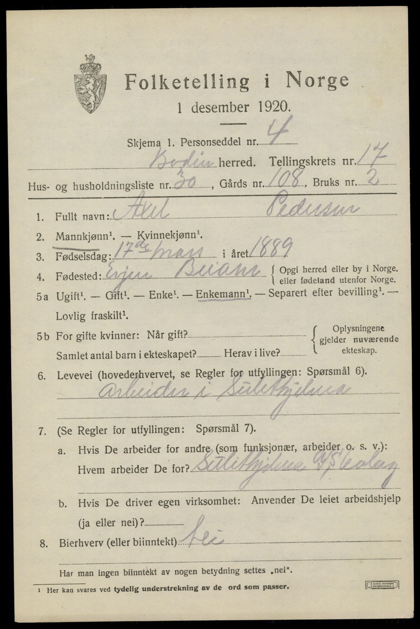 SAT, 1920 census for Bodin, 1920, p. 12680