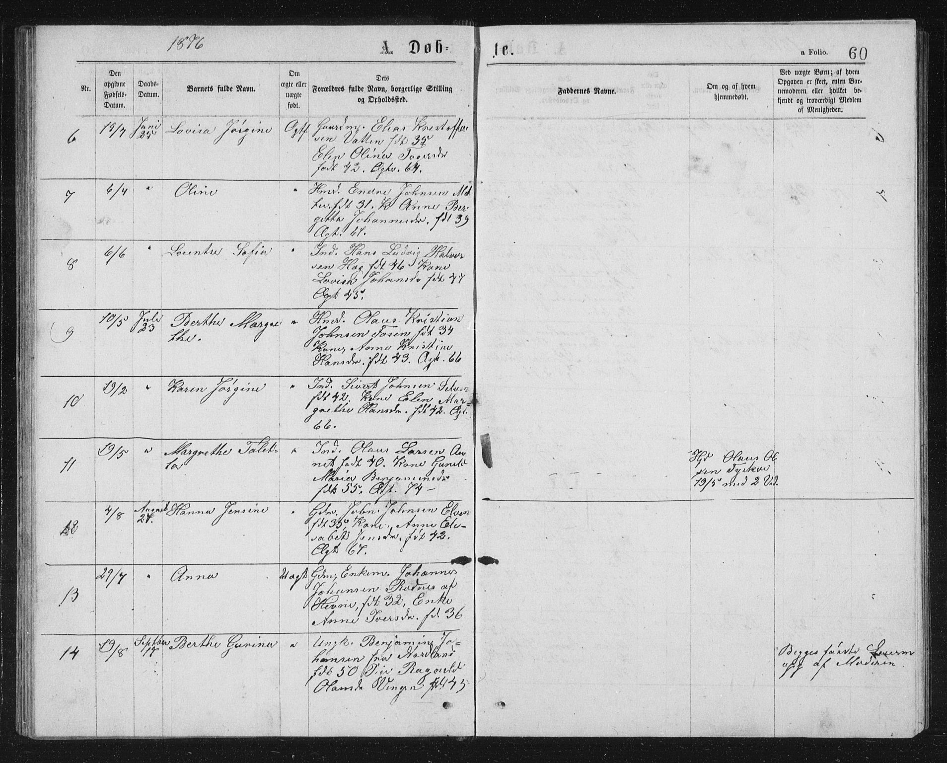 Ministerialprotokoller, klokkerbøker og fødselsregistre - Sør-Trøndelag, AV/SAT-A-1456/662/L0756: Parish register (copy) no. 662C01, 1869-1891, p. 60