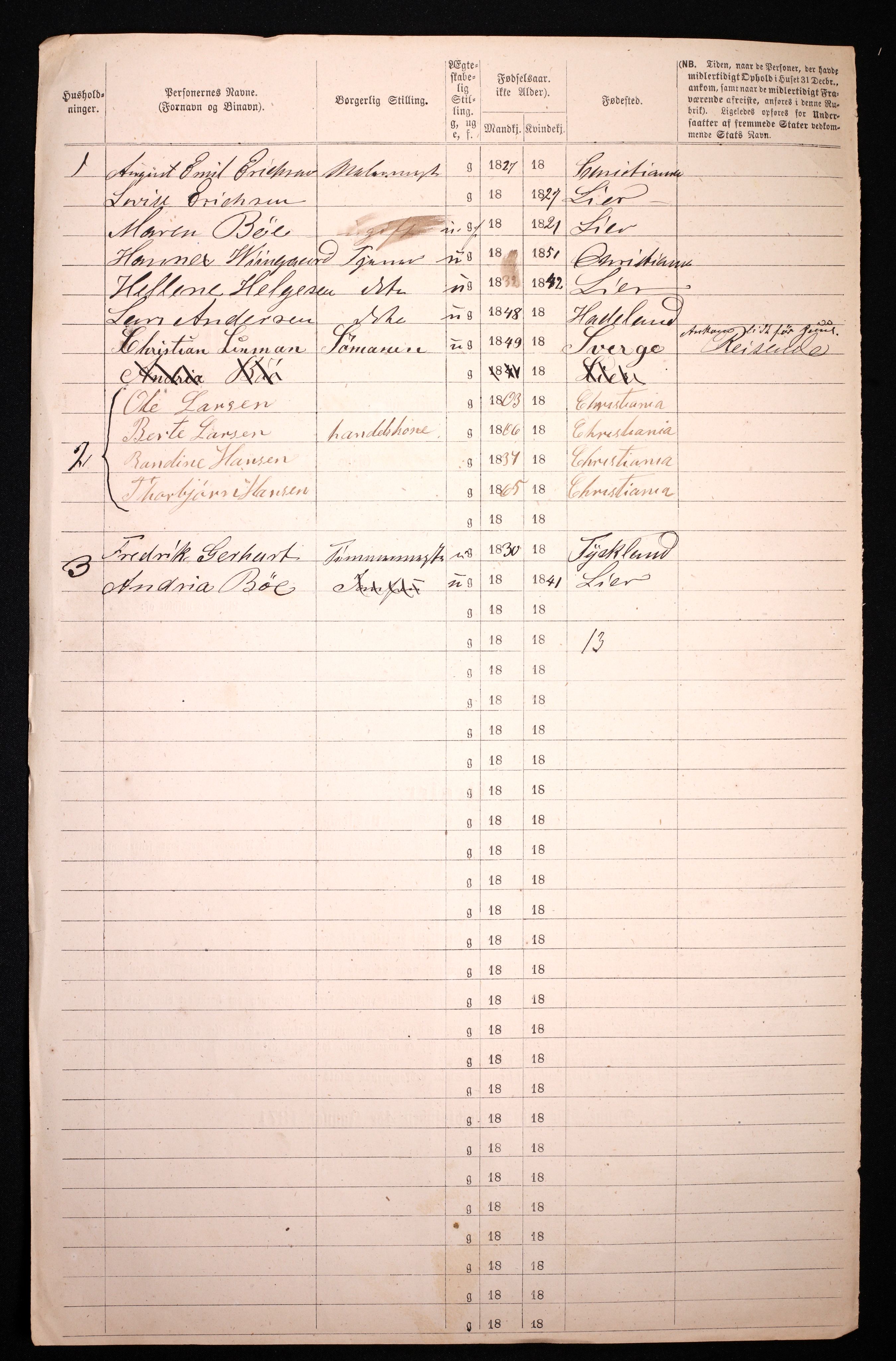 RA, 1870 census for 0301 Kristiania, 1870, p. 932