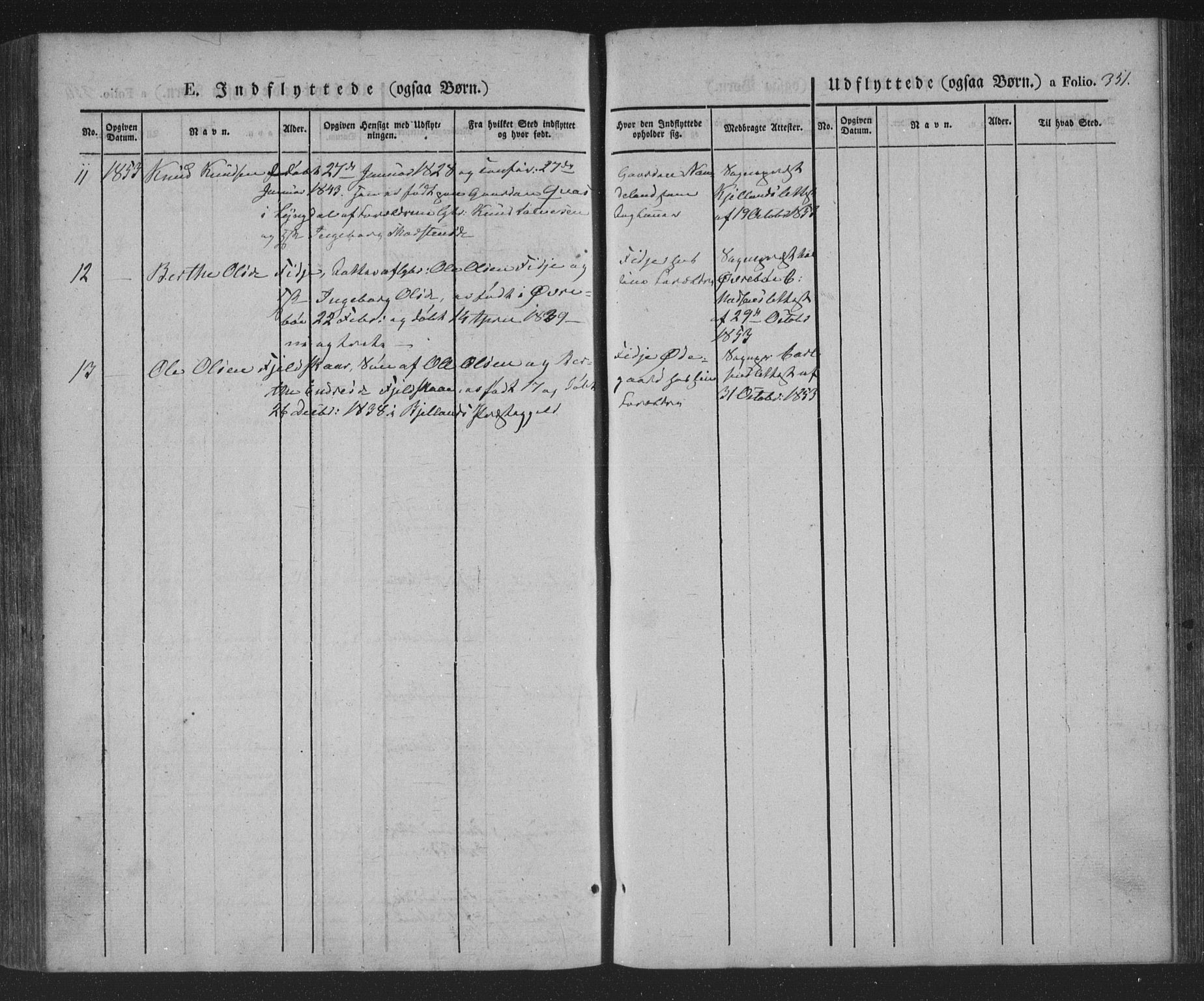 Søgne sokneprestkontor, AV/SAK-1111-0037/F/Fa/Fab/L0009: Parish register (official) no. A 9, 1838-1853, p. 351