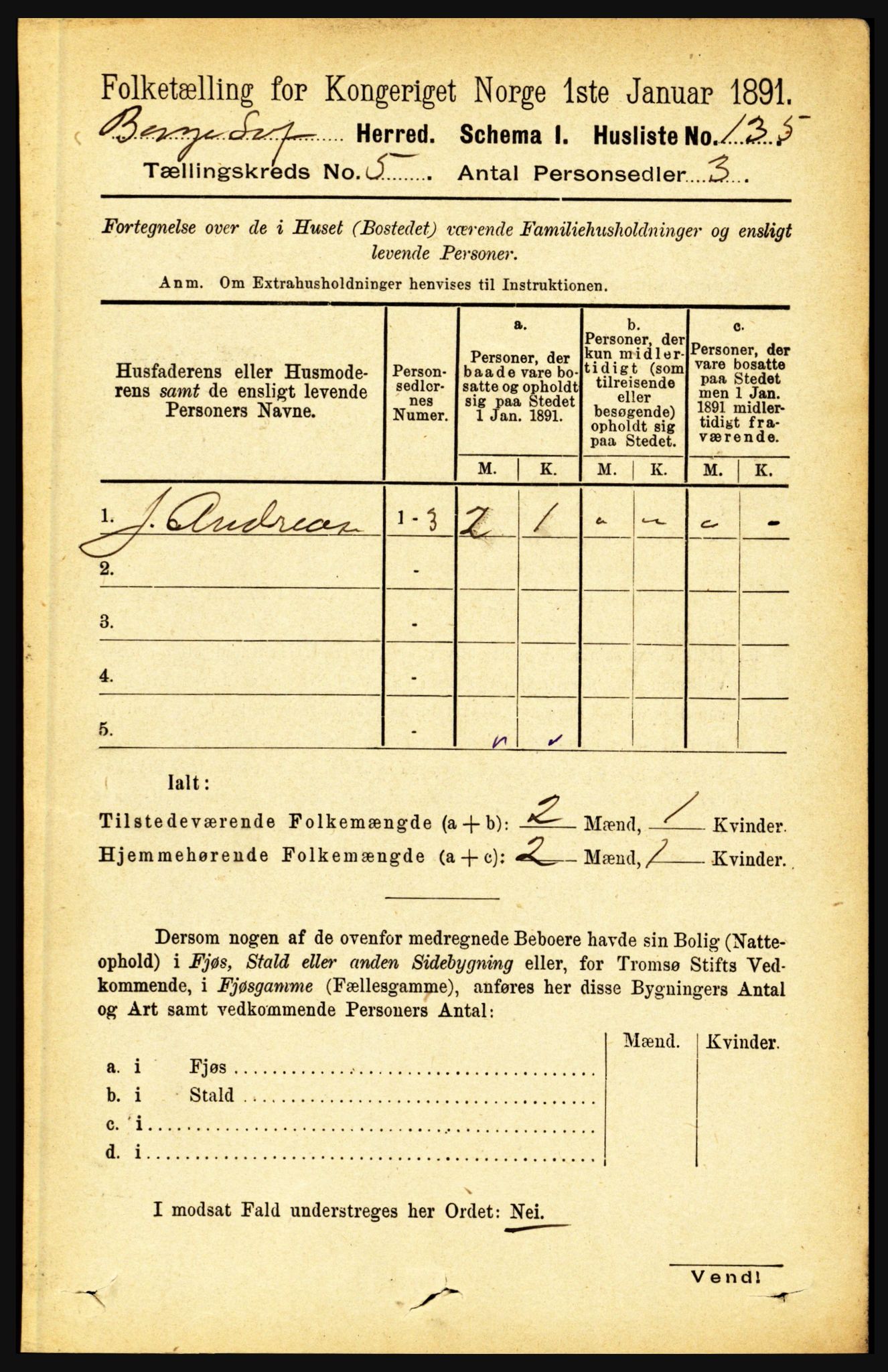 RA, 1891 census for 1862 Borge, 1891, p. 3079
