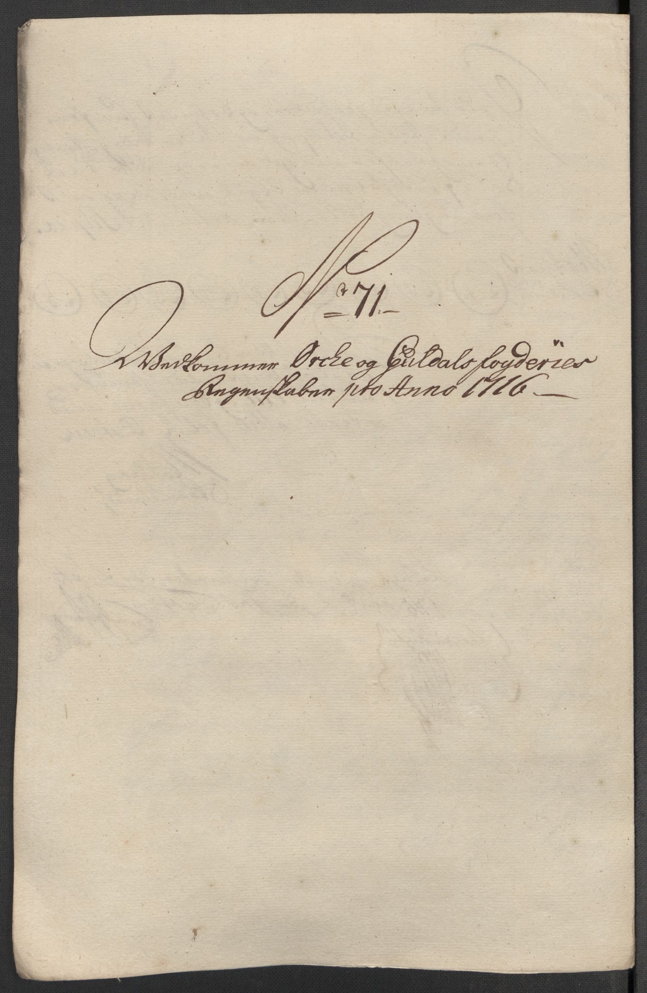 Rentekammeret inntil 1814, Reviderte regnskaper, Fogderegnskap, AV/RA-EA-4092/R60/L3968: Fogderegnskap Orkdal og Gauldal, 1716, p. 173