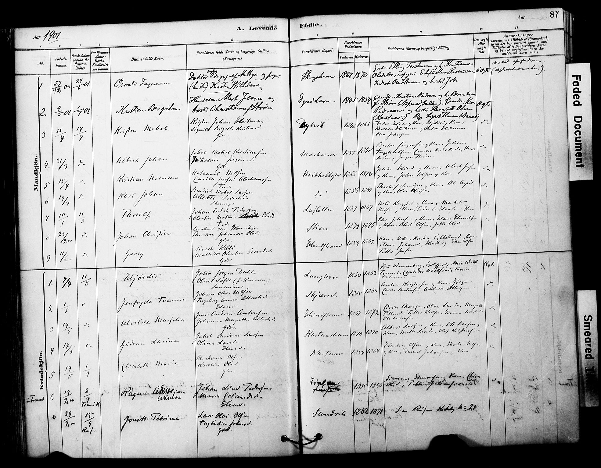 Tranøy sokneprestkontor, SATØ/S-1313/I/Ia/Iaa/L0011kirke: Parish register (official) no. 11, 1878-1904, p. 87
