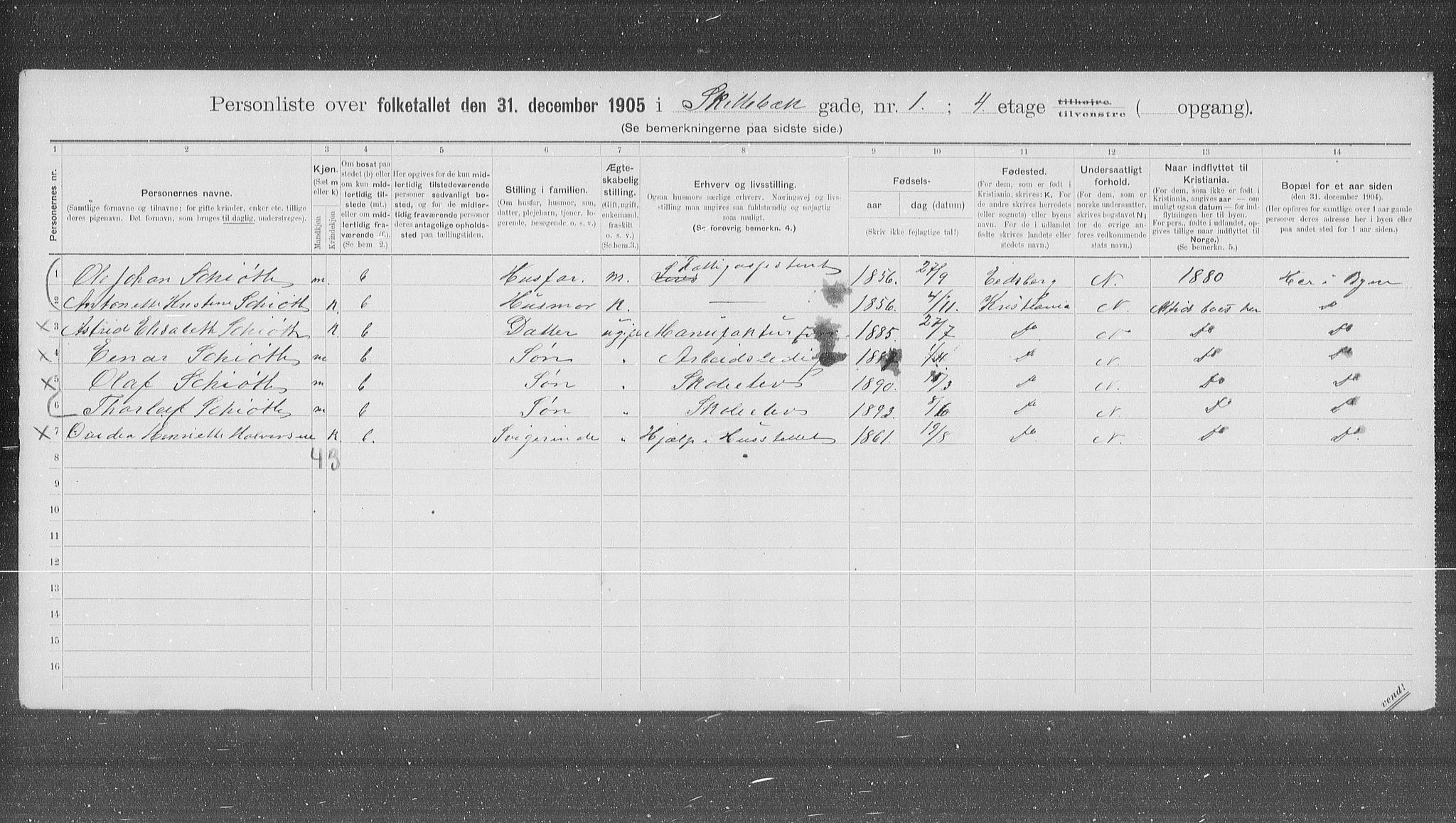 OBA, Municipal Census 1905 for Kristiania, 1905, p. 49506