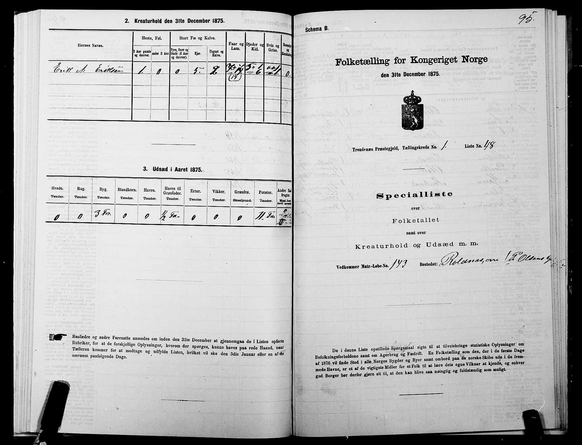 SATØ, 1875 census for 1914P Trondenes, 1875, p. 1095