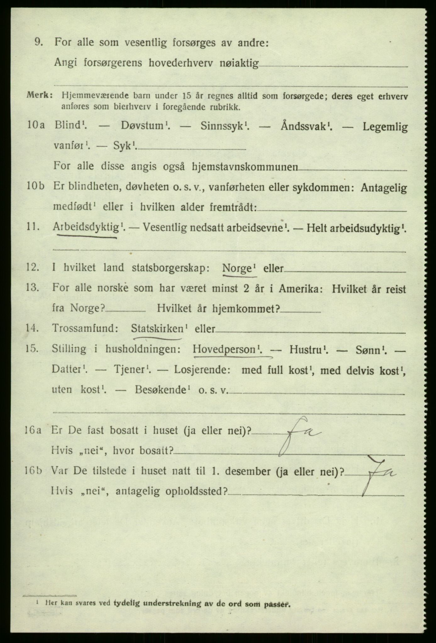 SAB, 1920 census for Solund, 1920, p. 1543