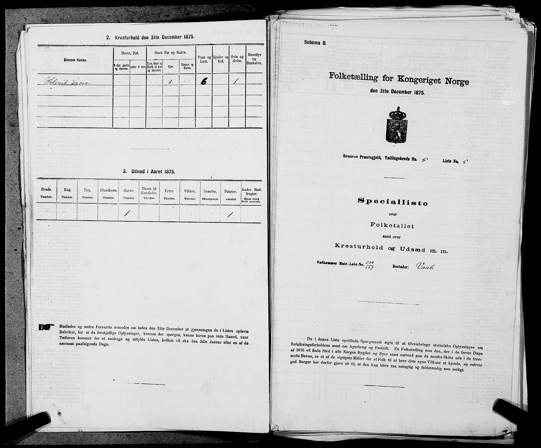 SAST, 1875 census for 1142P Rennesøy, 1875, p. 572