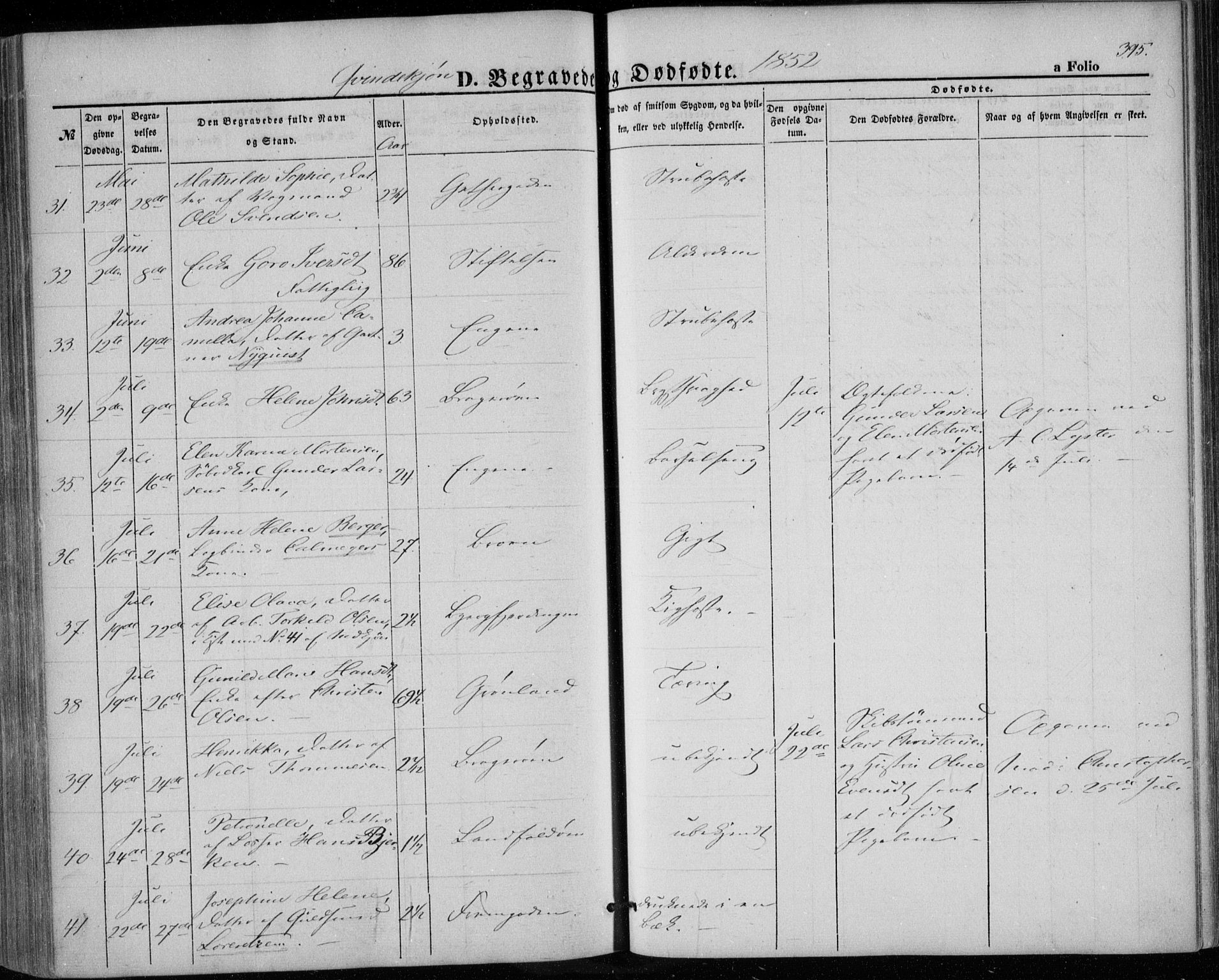 Bragernes kirkebøker, AV/SAKO-A-6/F/Fb/L0002: Parish register (official) no. II 2, 1848-1859, p. 395