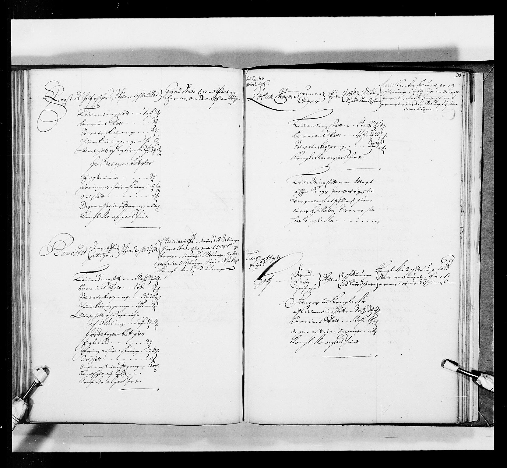 Stattholderembetet 1572-1771, AV/RA-EA-2870/Ek/L0035/0001: Jordebøker 1662-1720: / Matrikkel for Nedre Romerike, 1695, p. 131b-132a