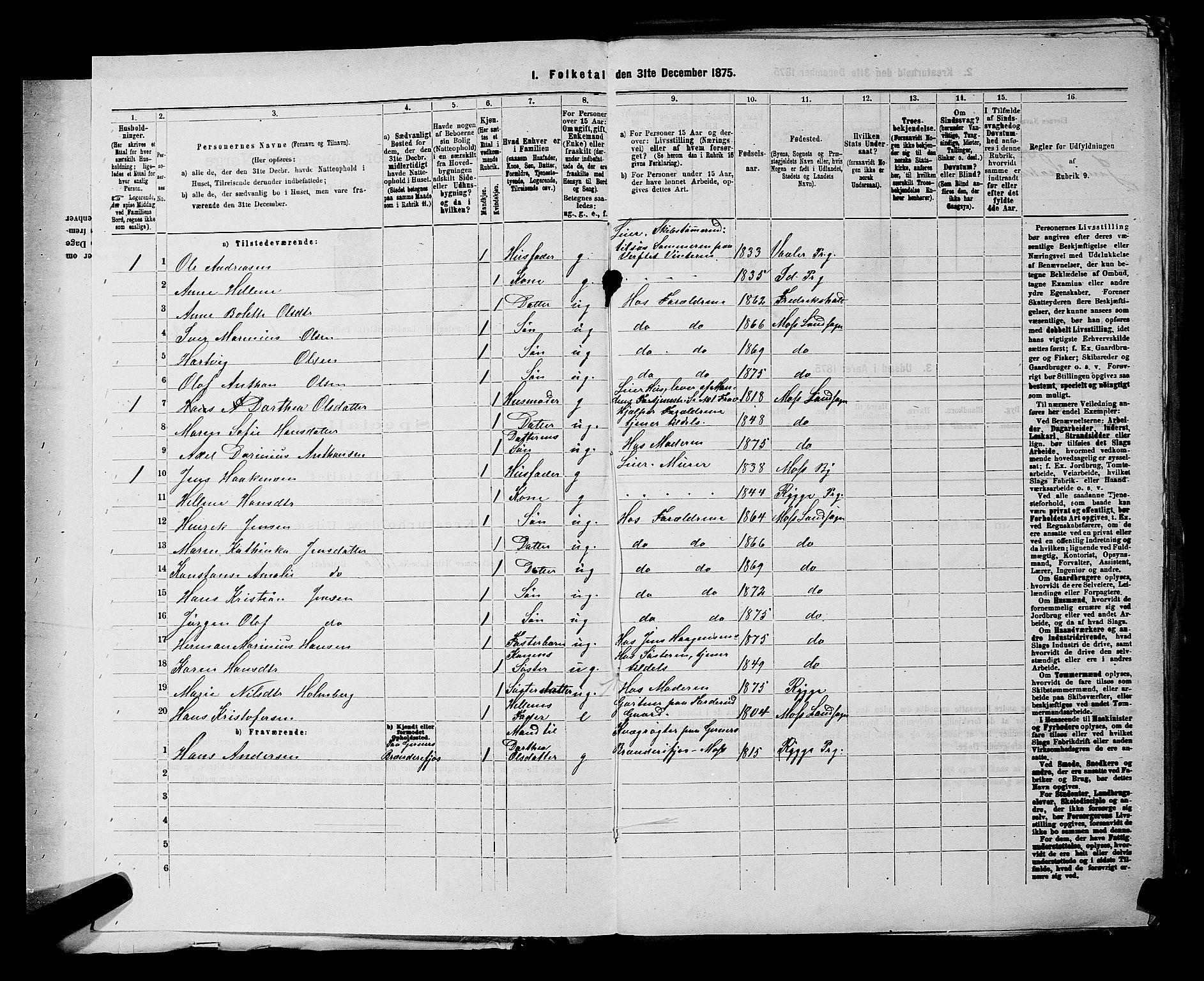 RA, 1875 census for 0194L Moss/Moss, 1875, p. 16