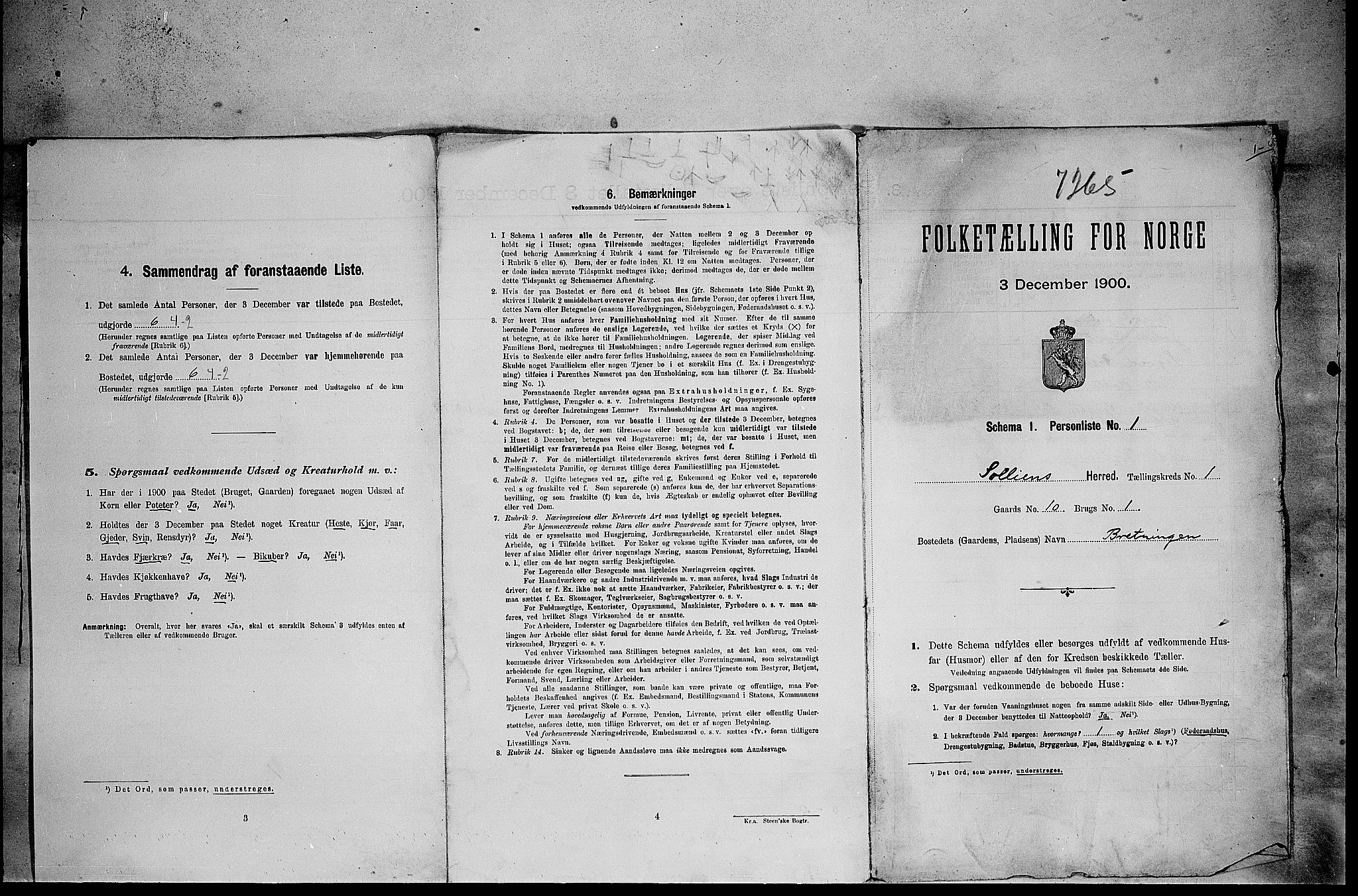 SAH, 1900 census for Sollia, 1900, p. 16