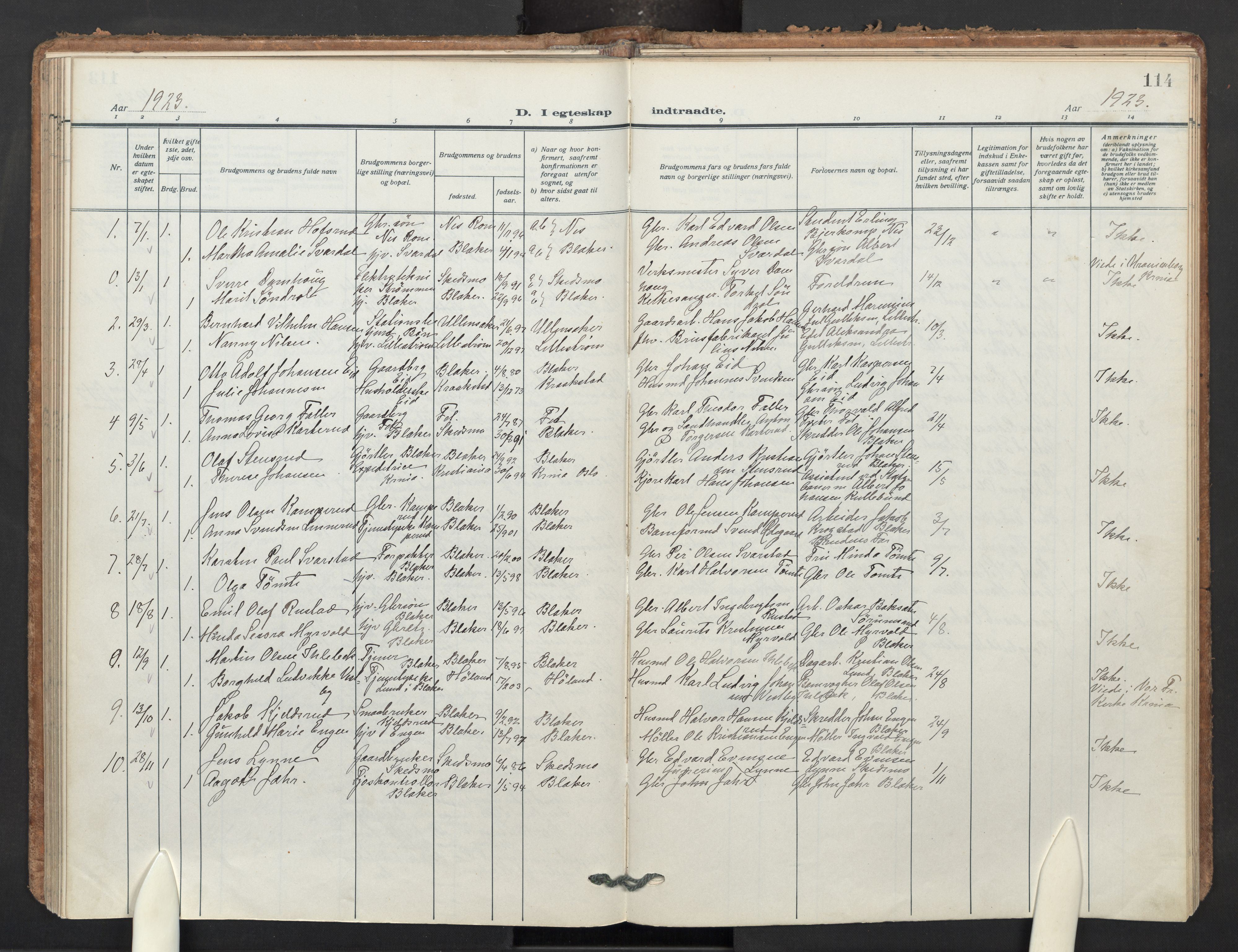 Aurskog prestekontor Kirkebøker, AV/SAO-A-10304a/F/Fb: Parish register (official) no. II 5, 1918-1948, p. 114