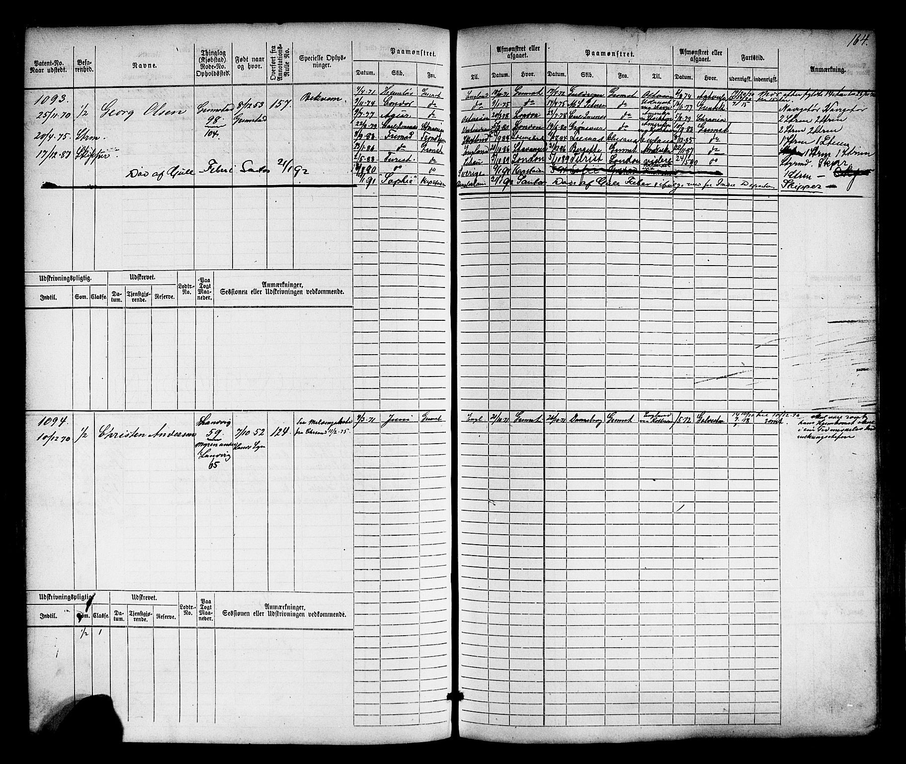 Grimstad mønstringskrets, AV/SAK-2031-0013/F/Fb/L0010: Hovedrulle nr 769-1528, V-23, 1870-1877, p. 172