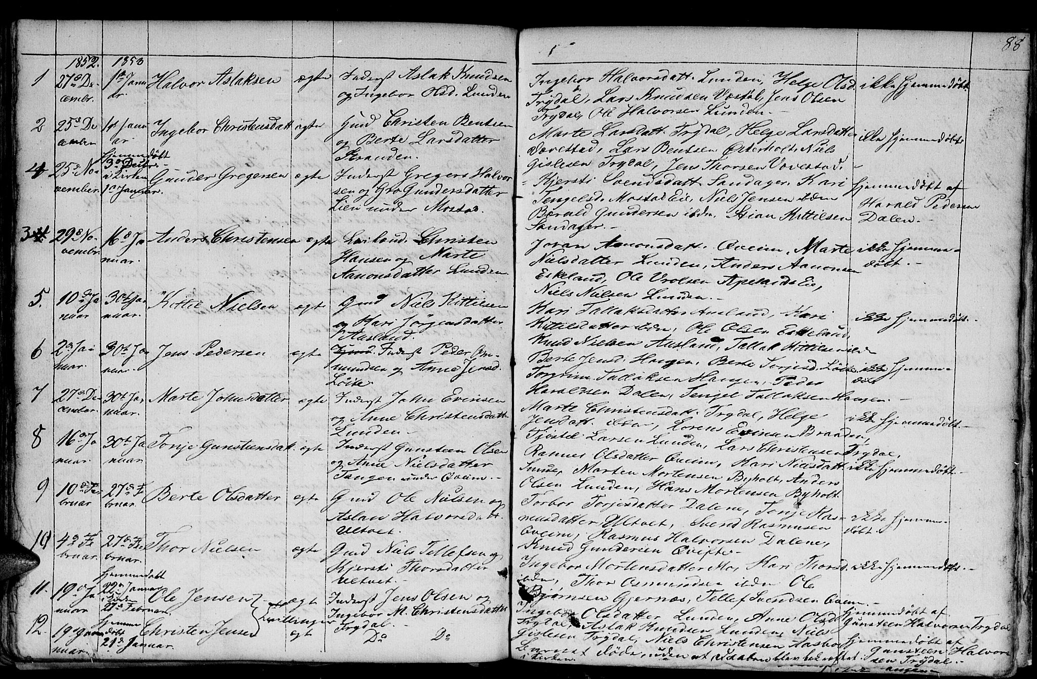 Gjerstad sokneprestkontor, AV/SAK-1111-0014/F/Fb/Fba/L0004: Parish register (copy) no. B 4, 1845-1853, p. 88