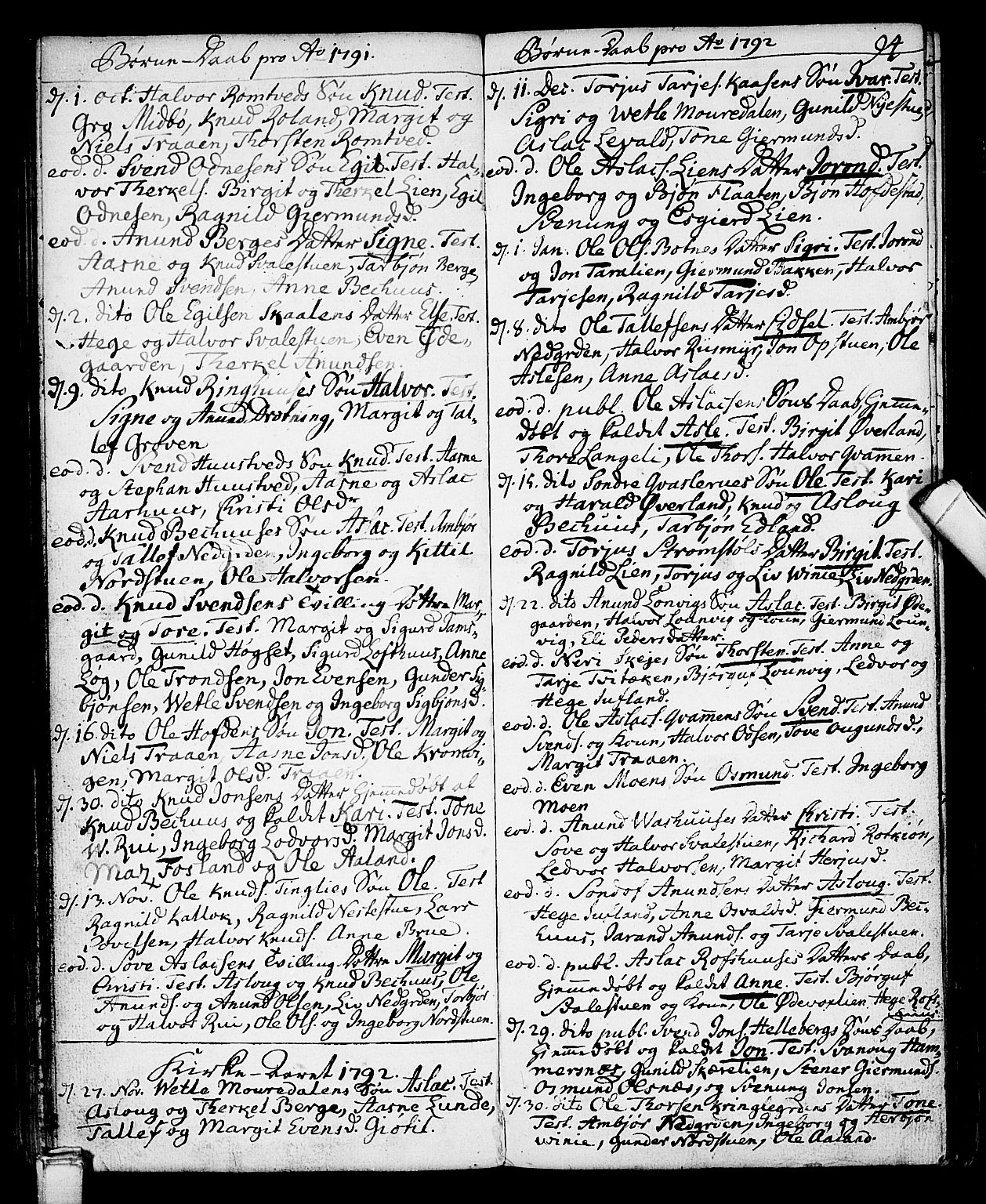 Vinje kirkebøker, SAKO/A-312/F/Fa/L0002: Parish register (official) no. I 2, 1767-1814, p. 94