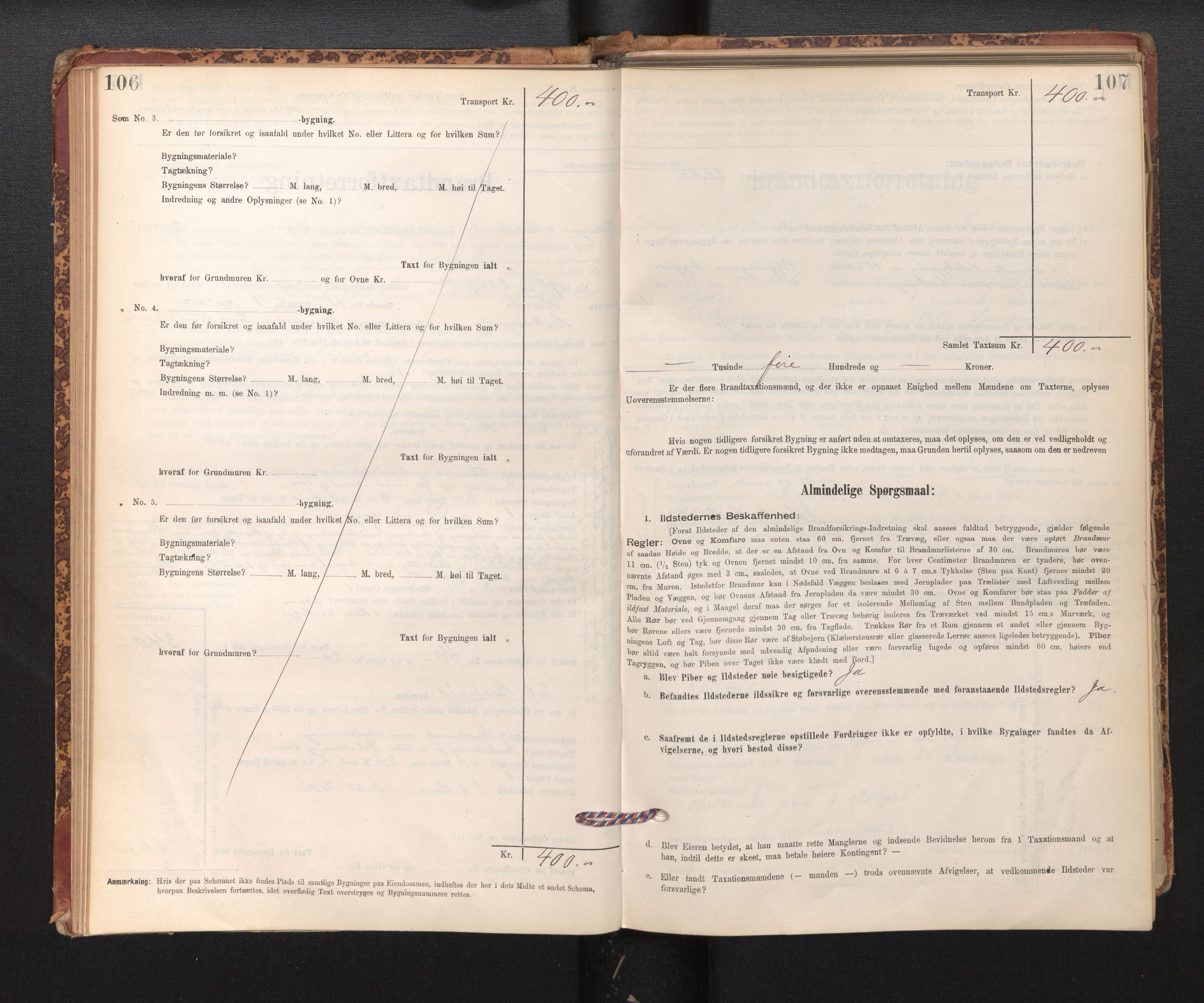 Lensmannen i Leikanger, SAB/A-29201/0012/L0004: Branntakstprotokoll, skjematakst, 1894-1903, p. 106-107