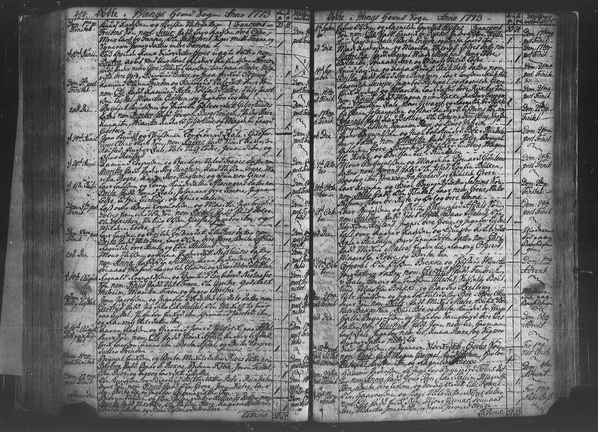 Voss sokneprestembete, AV/SAB-A-79001/H/Haa: Parish register (official) no. A 8, 1752-1780, p. 404-405