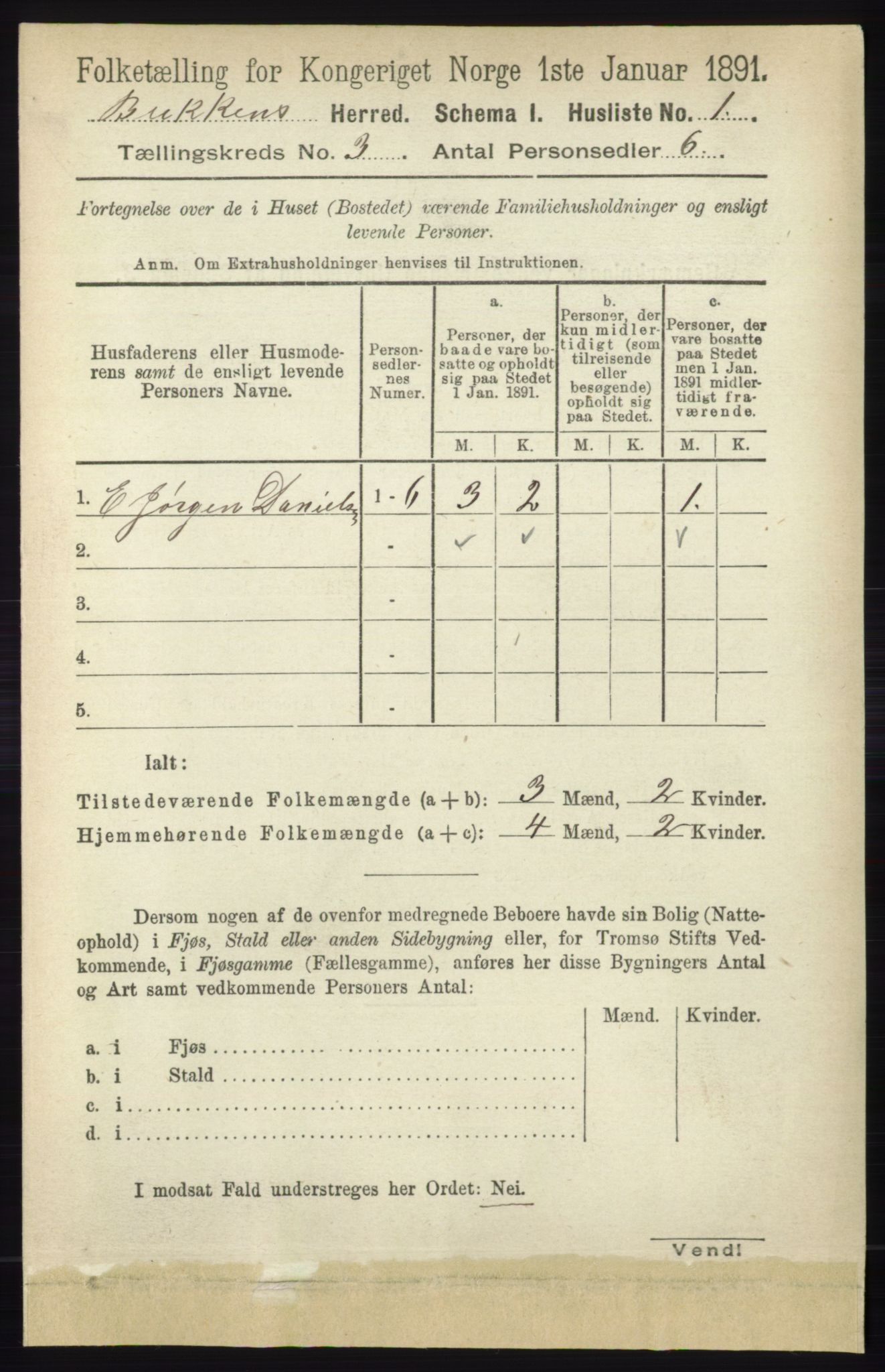 RA, 1891 census for 1145 Bokn, 1891, p. 591