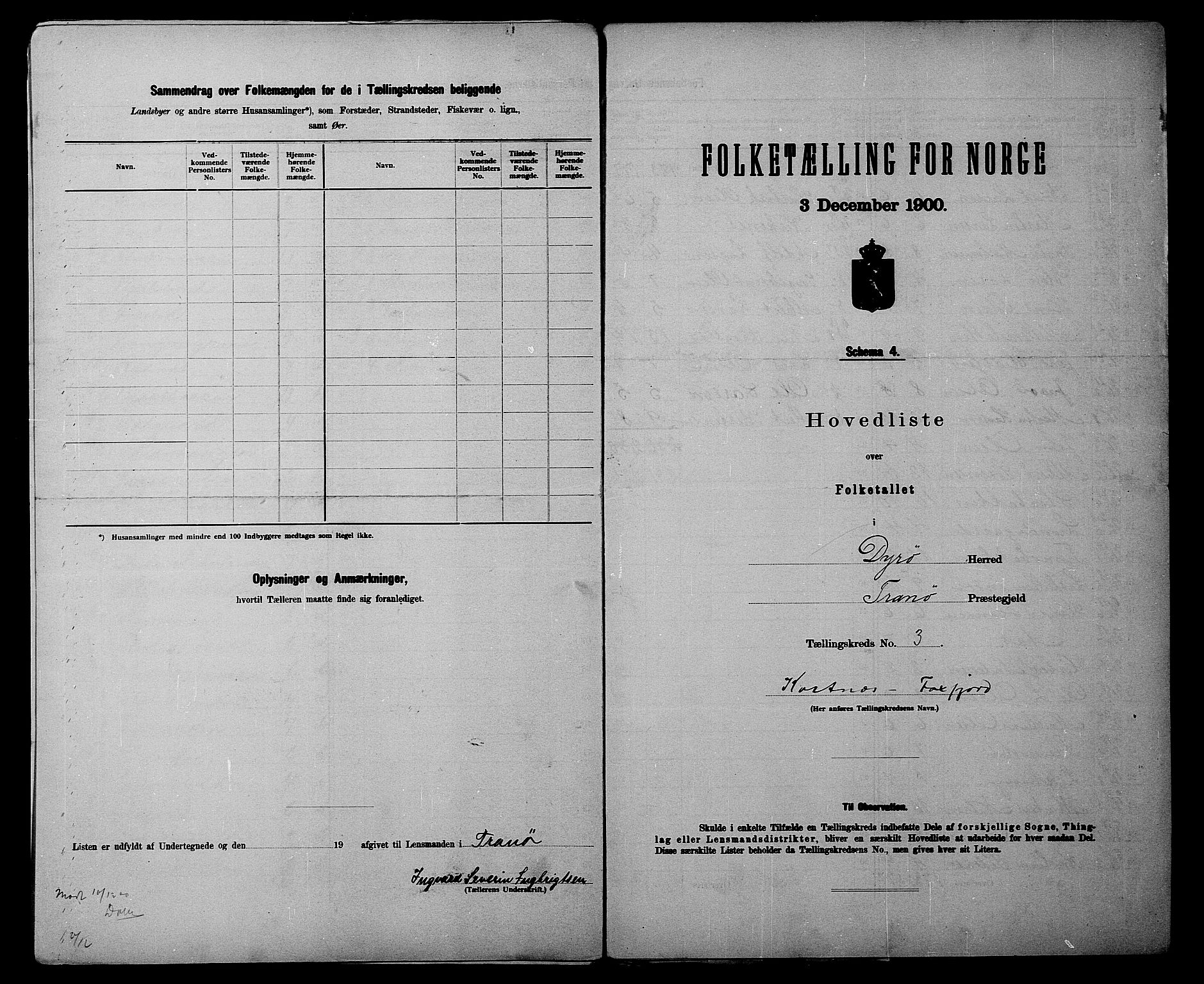 SATØ, 1900 census for Dyrøy, 1900, p. 8