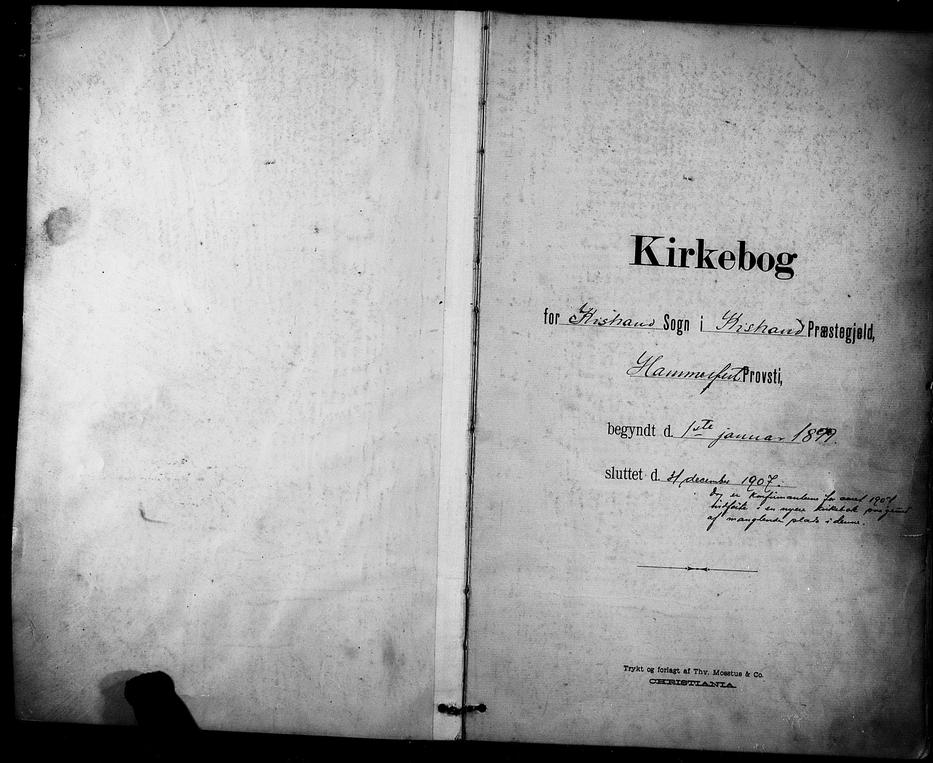 Kistrand/Porsanger sokneprestembete, SATØ/S-1351/H/Ha/L0013.kirke: Parish register (official) no. 13, 1899-1907, p. 1