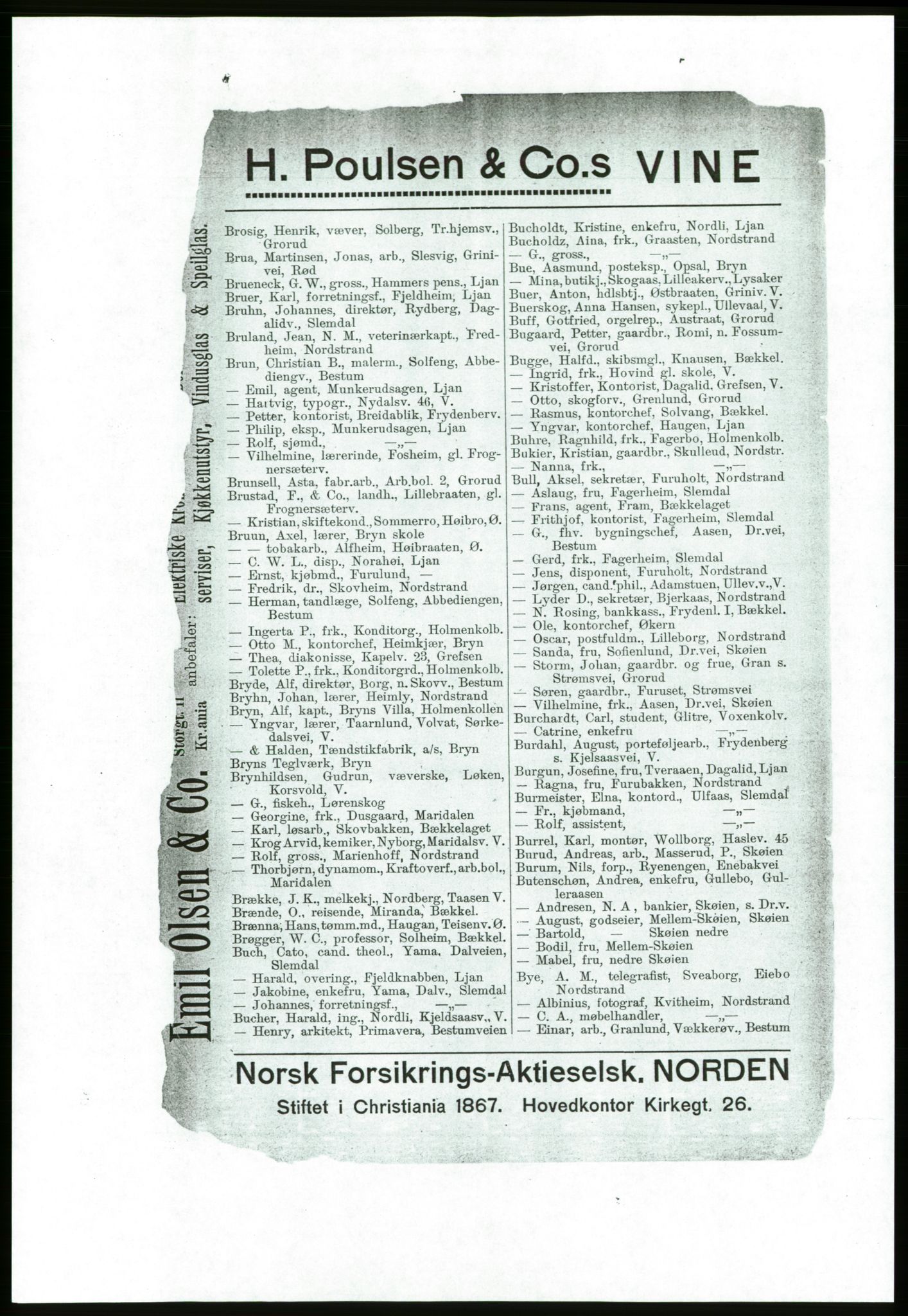 Aker adressebok/adressekalender, PUBL/001/A/001: Akers adressebok, 1916-1917, p. 26