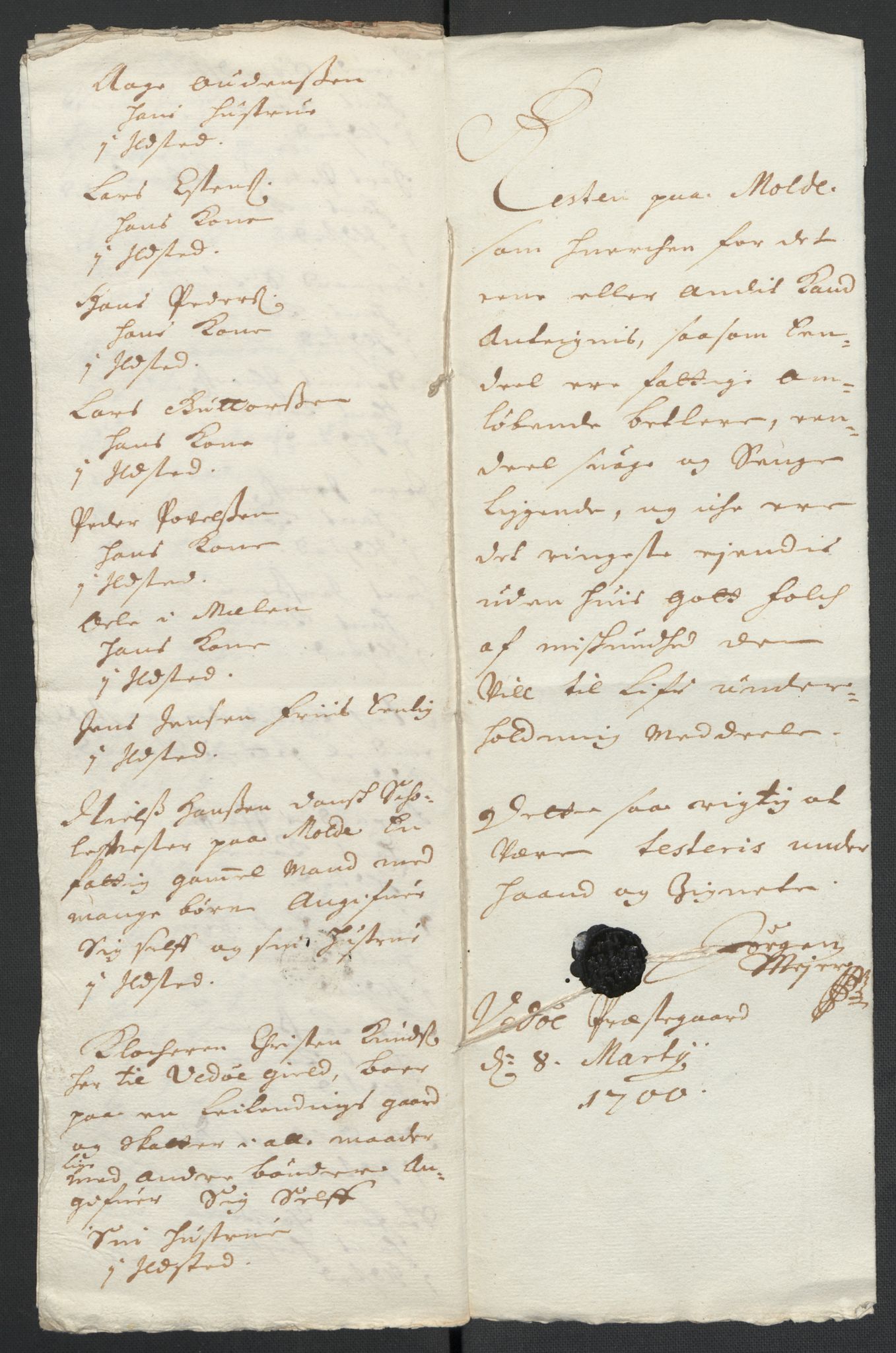 Rentekammeret inntil 1814, Reviderte regnskaper, Fogderegnskap, AV/RA-EA-4092/R55/L3654: Fogderegnskap Romsdal, 1699-1700, p. 172