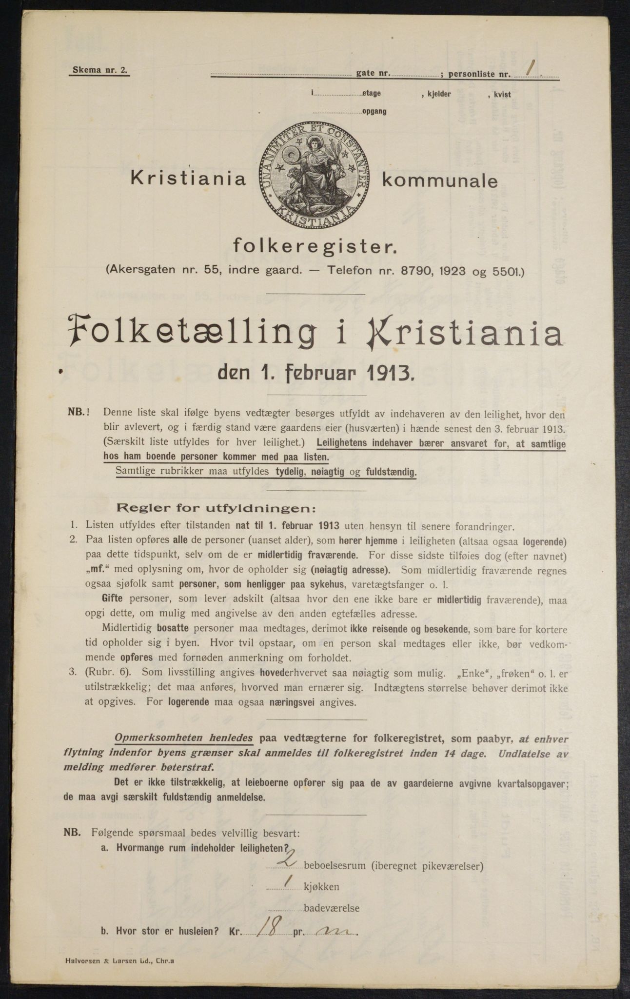 OBA, Municipal Census 1913 for Kristiania, 1913, p. 126116