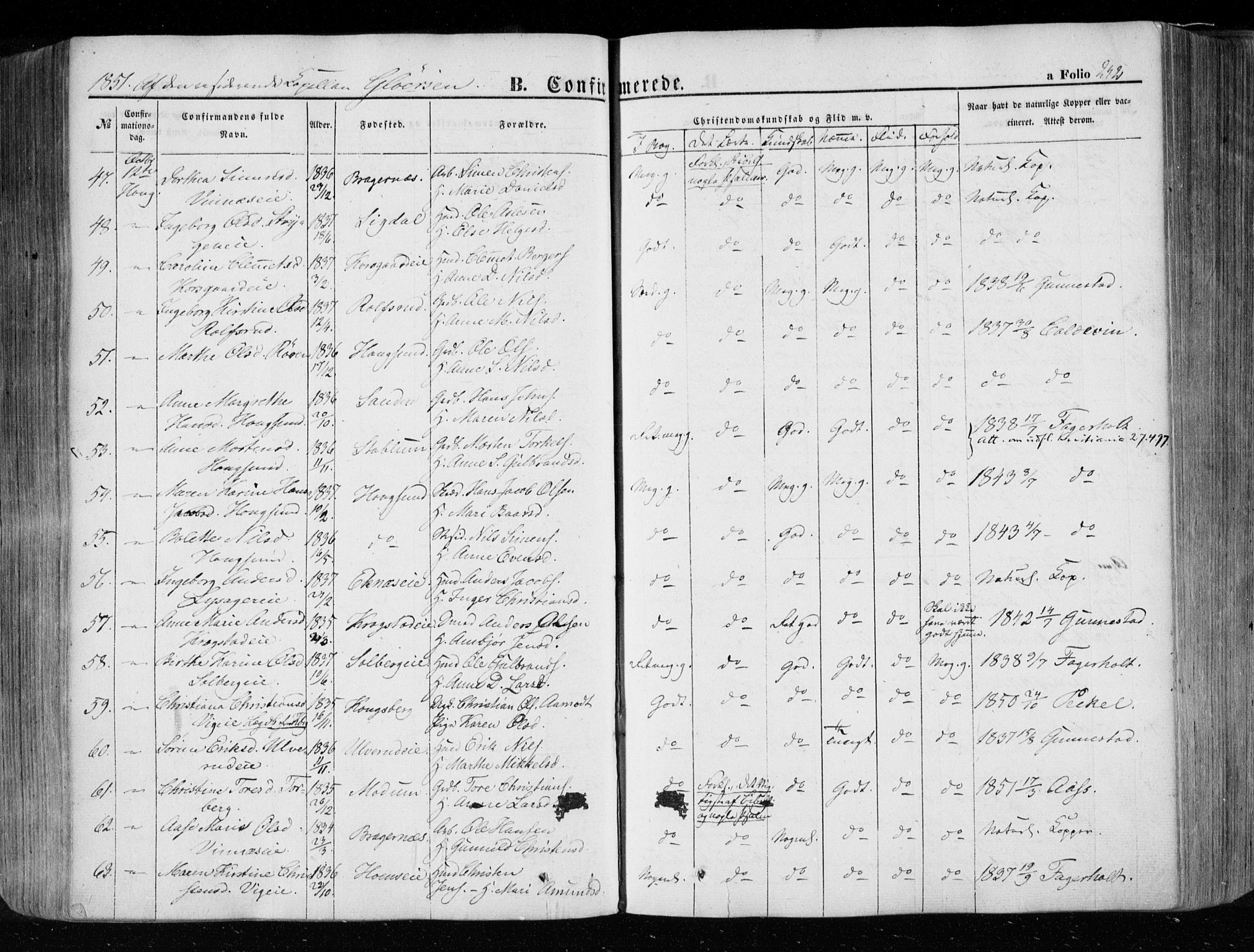 Eiker kirkebøker, AV/SAKO-A-4/F/Fa/L0014: Parish register (official) no. I 14, 1846-1854, p. 242