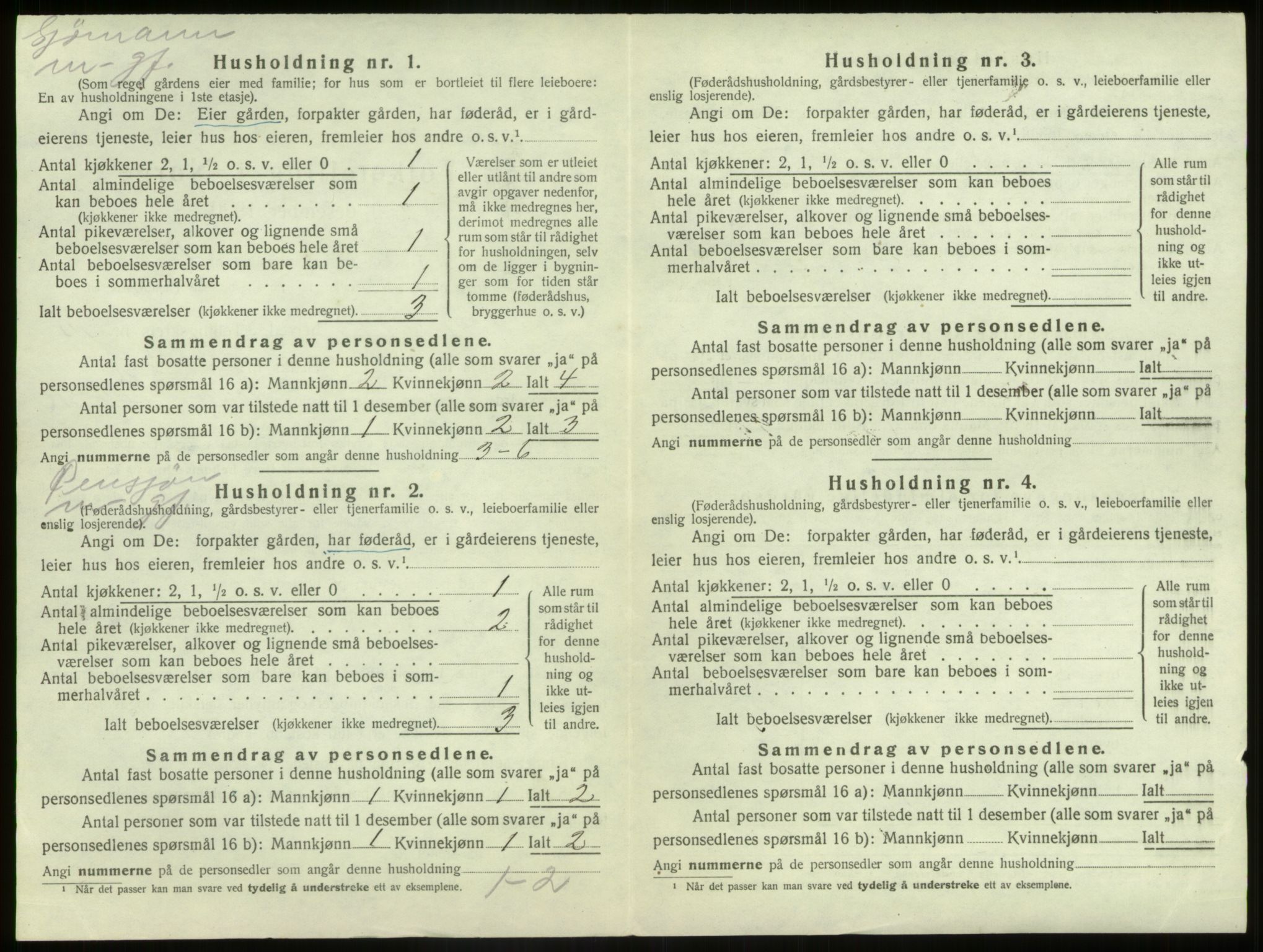 SAB, 1920 census for Kinn, 1920, p. 1707