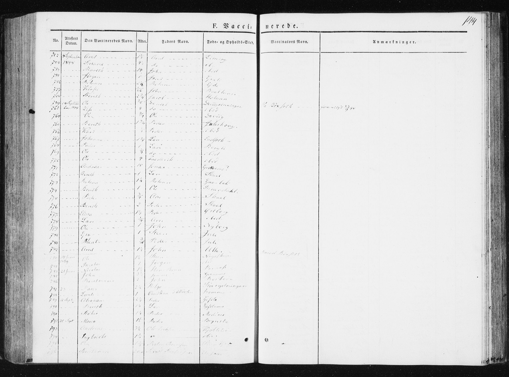Ministerialprotokoller, klokkerbøker og fødselsregistre - Nord-Trøndelag, AV/SAT-A-1458/749/L0470: Parish register (official) no. 749A04, 1834-1853, p. 144