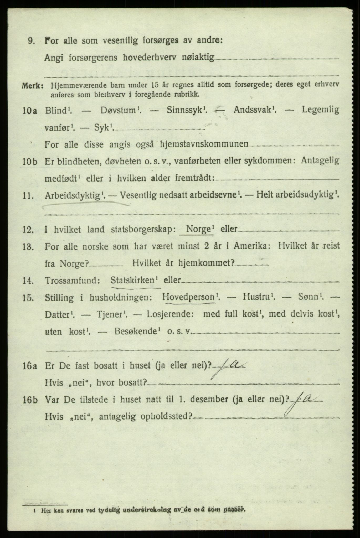 SAB, 1920 census for Os, 1920, p. 8205