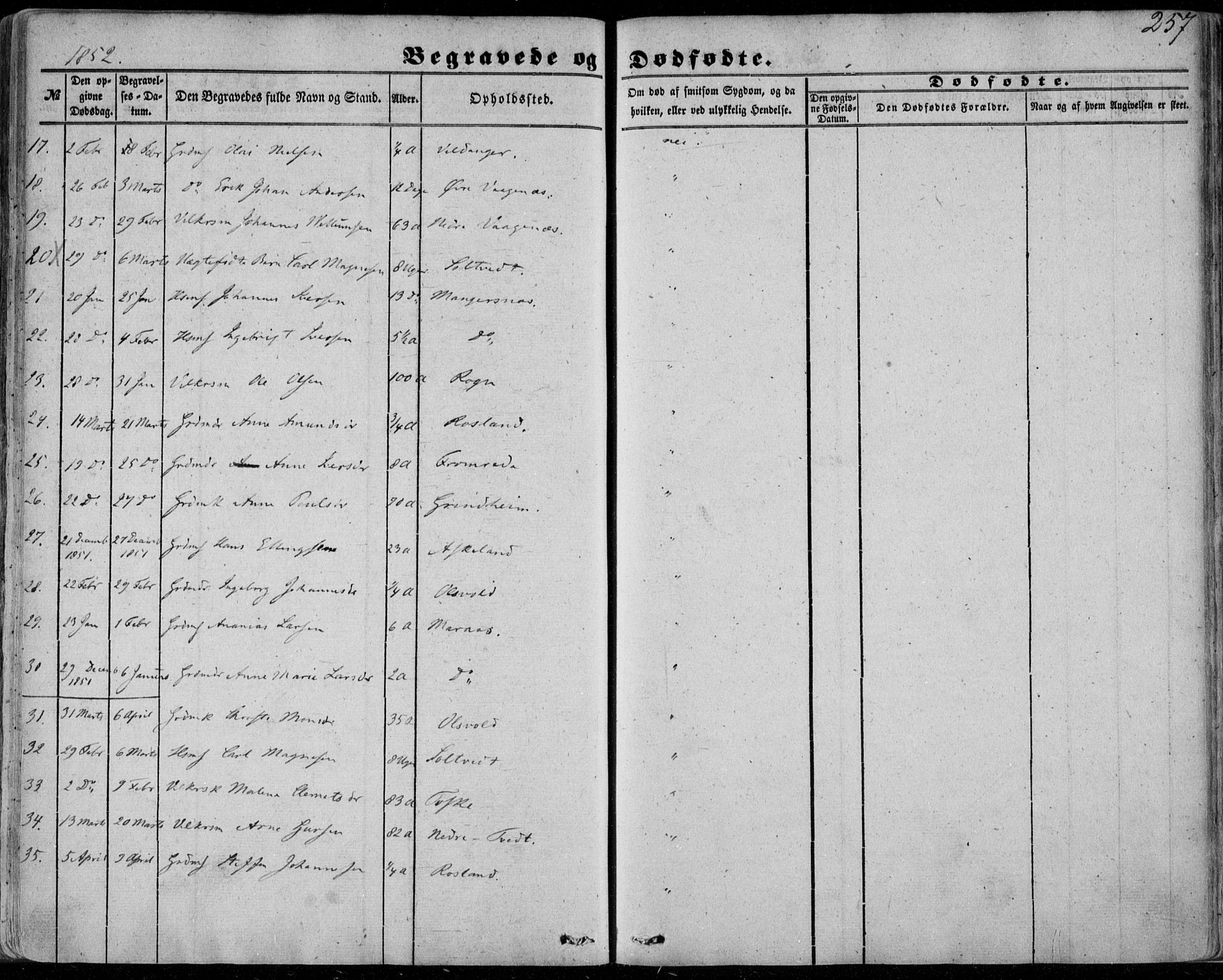 Manger sokneprestembete, AV/SAB-A-76801/H/Haa: Parish register (official) no. A 6, 1849-1859, p. 257