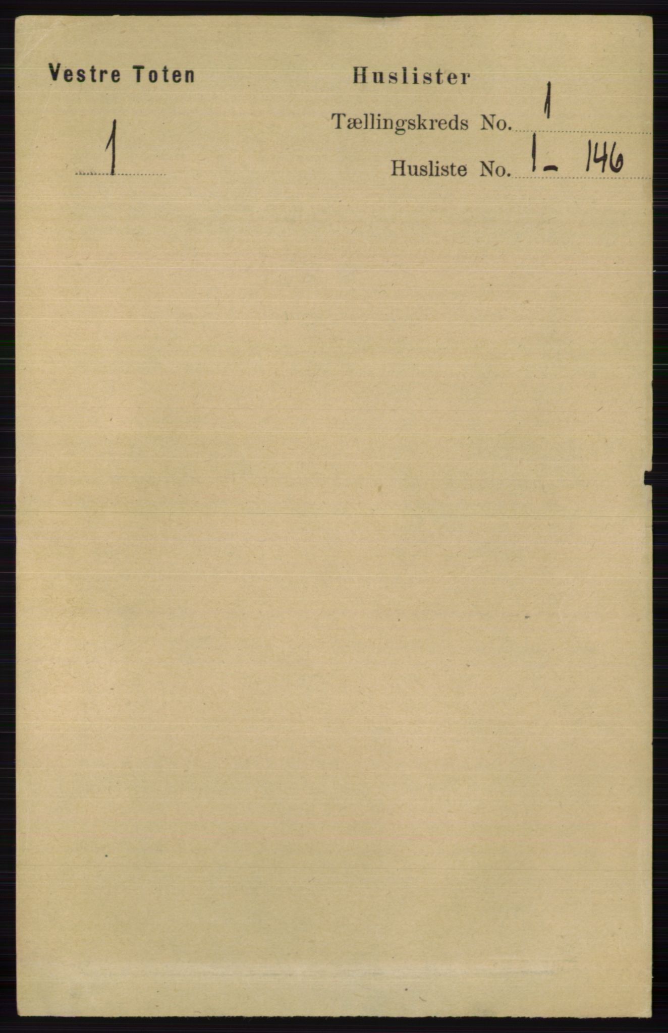 RA, 1891 census for 0529 Vestre Toten, 1891, p. 42