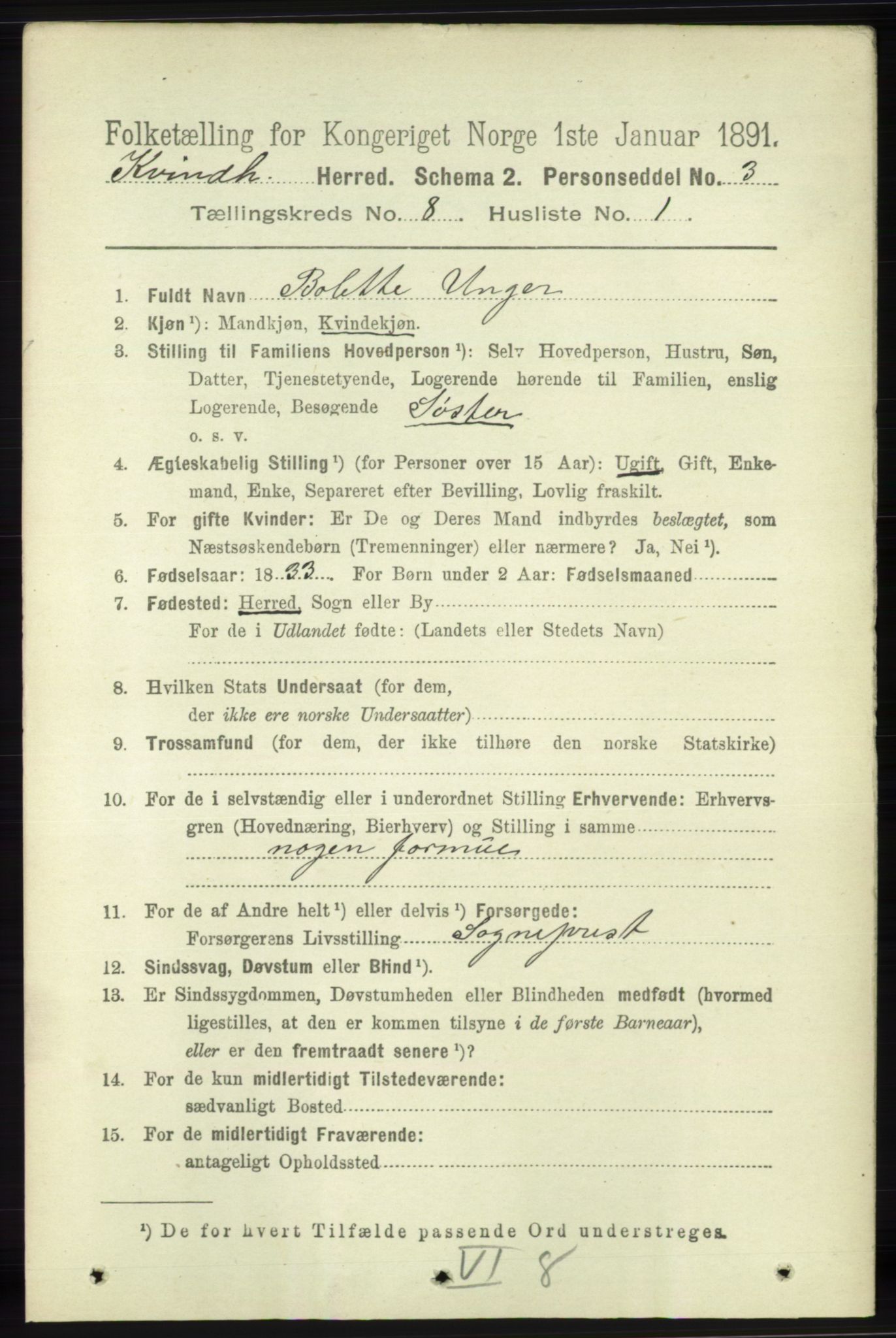 RA, 1891 census for 1224 Kvinnherad, 1891, p. 2975