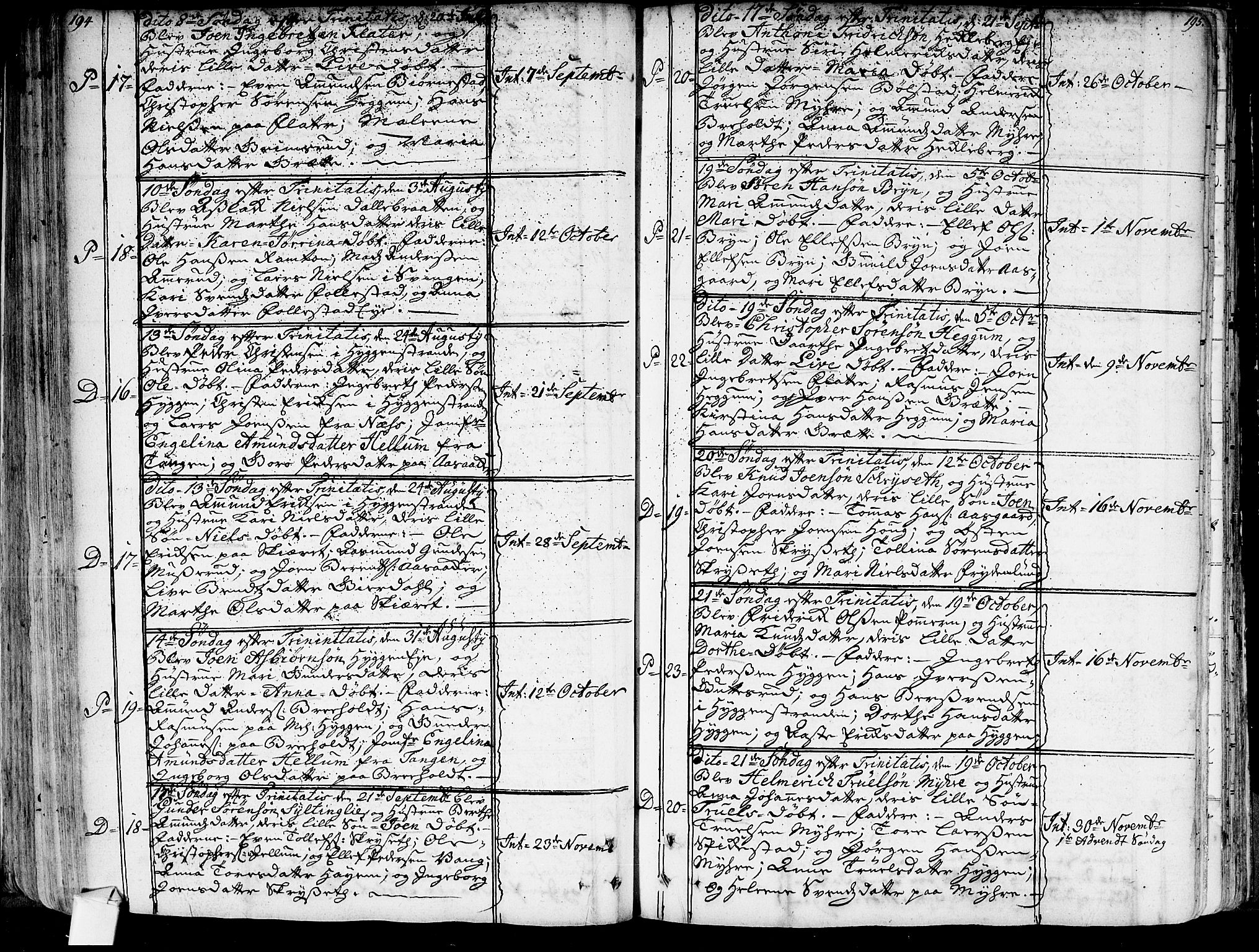 Røyken kirkebøker, SAKO/A-241/G/Ga/L0001: Parish register (copy) no. 1, 1740-1768, p. 194-195