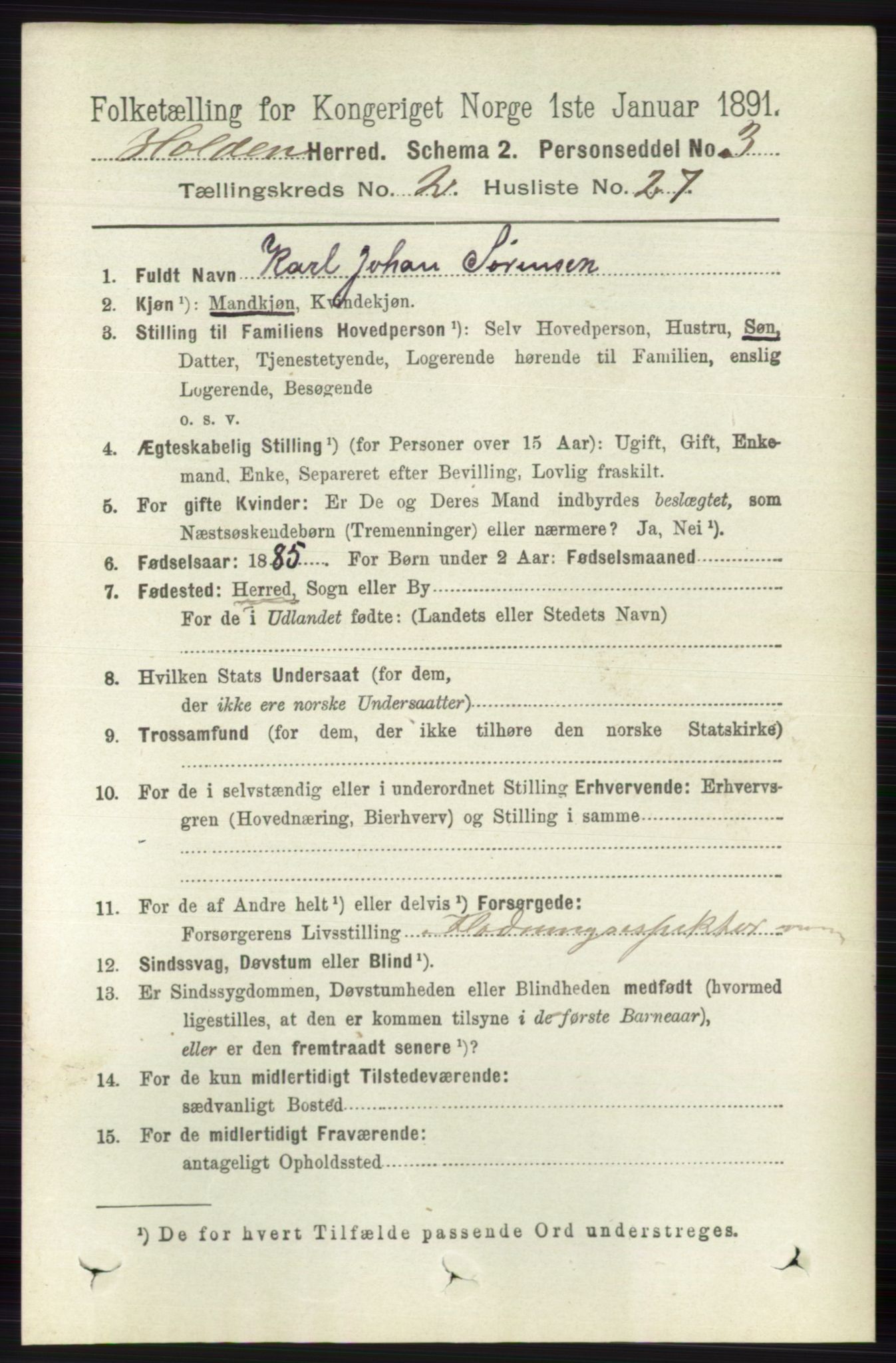 RA, 1891 census for 0819 Holla, 1891, p. 914