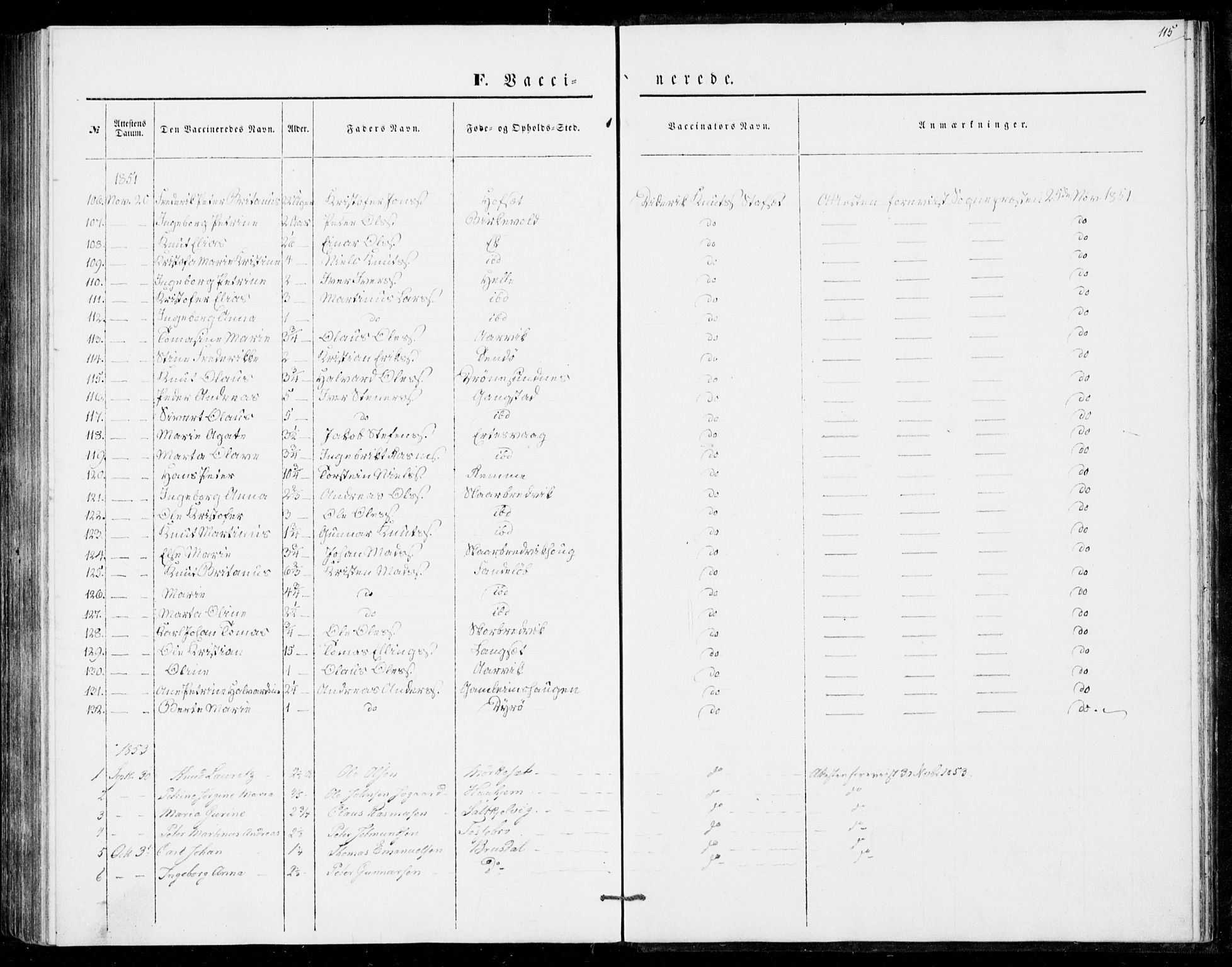 Ministerialprotokoller, klokkerbøker og fødselsregistre - Møre og Romsdal, SAT/A-1454/524/L0353: Parish register (official) no. 524A05, 1848-1856, p. 115