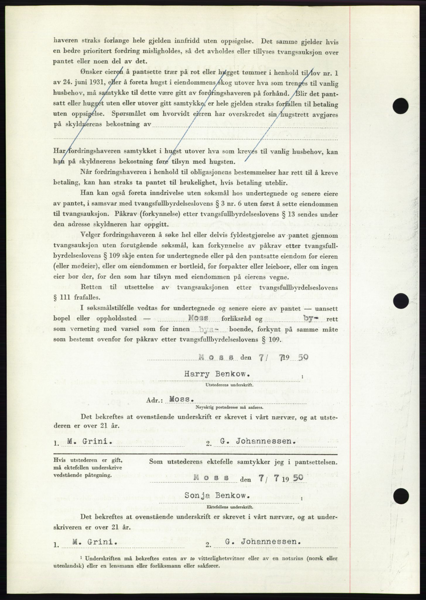 Moss sorenskriveri, AV/SAO-A-10168: Mortgage book no. B24, 1950-1950, Diary no: : 2117/1950