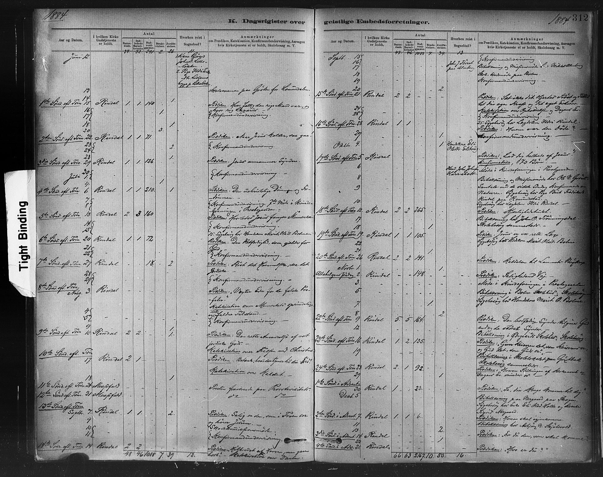 Ministerialprotokoller, klokkerbøker og fødselsregistre - Møre og Romsdal, AV/SAT-A-1454/598/L1069: Parish register (official) no. 598A03, 1882-1895, p. 312