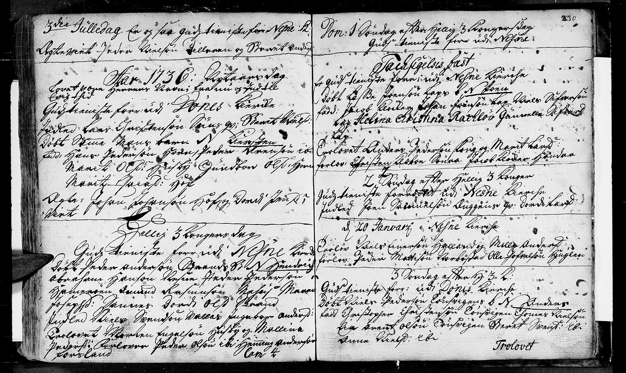 Ministerialprotokoller, klokkerbøker og fødselsregistre - Nordland, SAT/A-1459/838/L0542: Parish register (official) no. 838A01, 1704-1737, p. 230