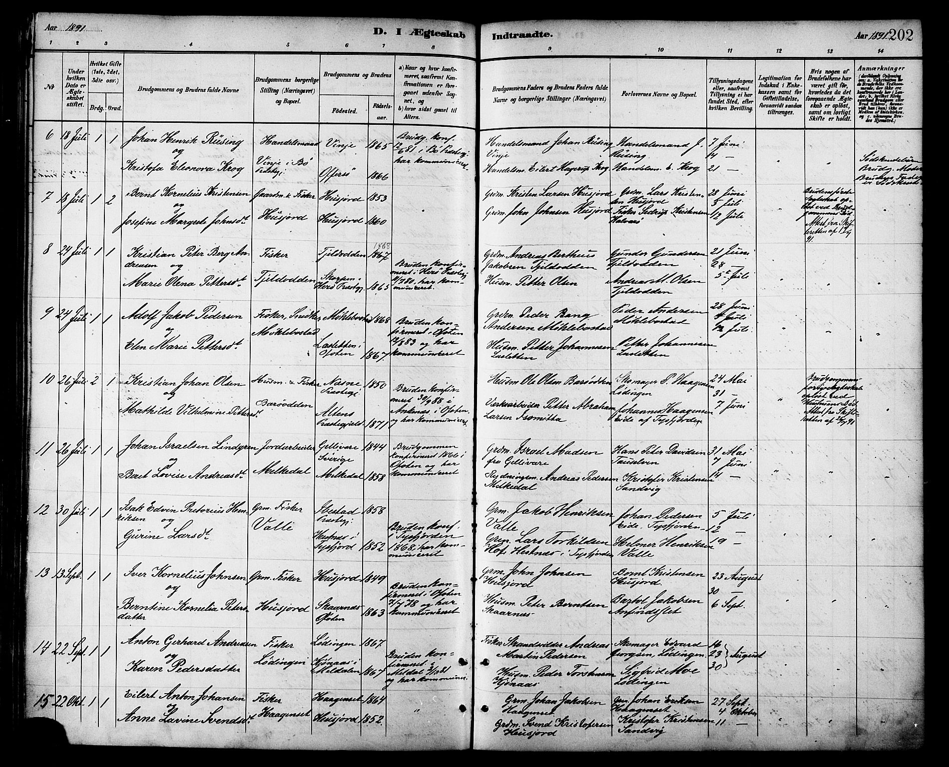 Ministerialprotokoller, klokkerbøker og fødselsregistre - Nordland, AV/SAT-A-1459/872/L1035: Parish register (official) no. 872A10, 1884-1896, p. 202