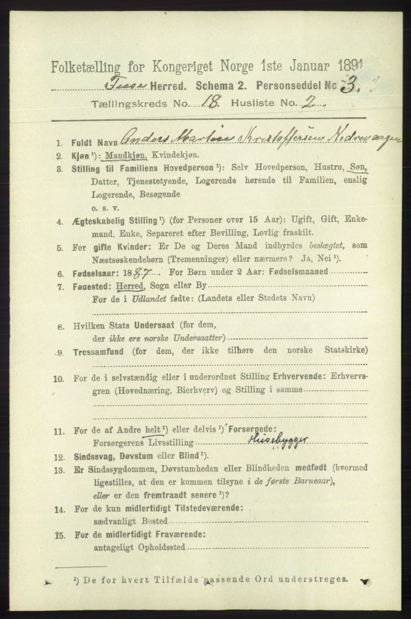 RA, 1891 census for 1241 Fusa, 1891, p. 4119