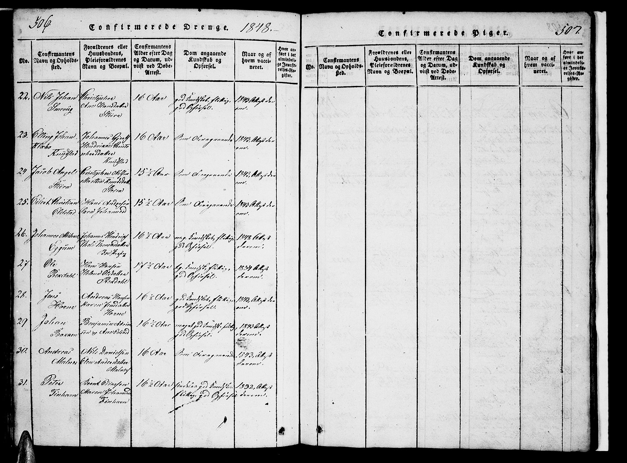 Ministerialprotokoller, klokkerbøker og fødselsregistre - Nordland, AV/SAT-A-1459/880/L1139: Parish register (copy) no. 880C01, 1836-1857, p. 506-507