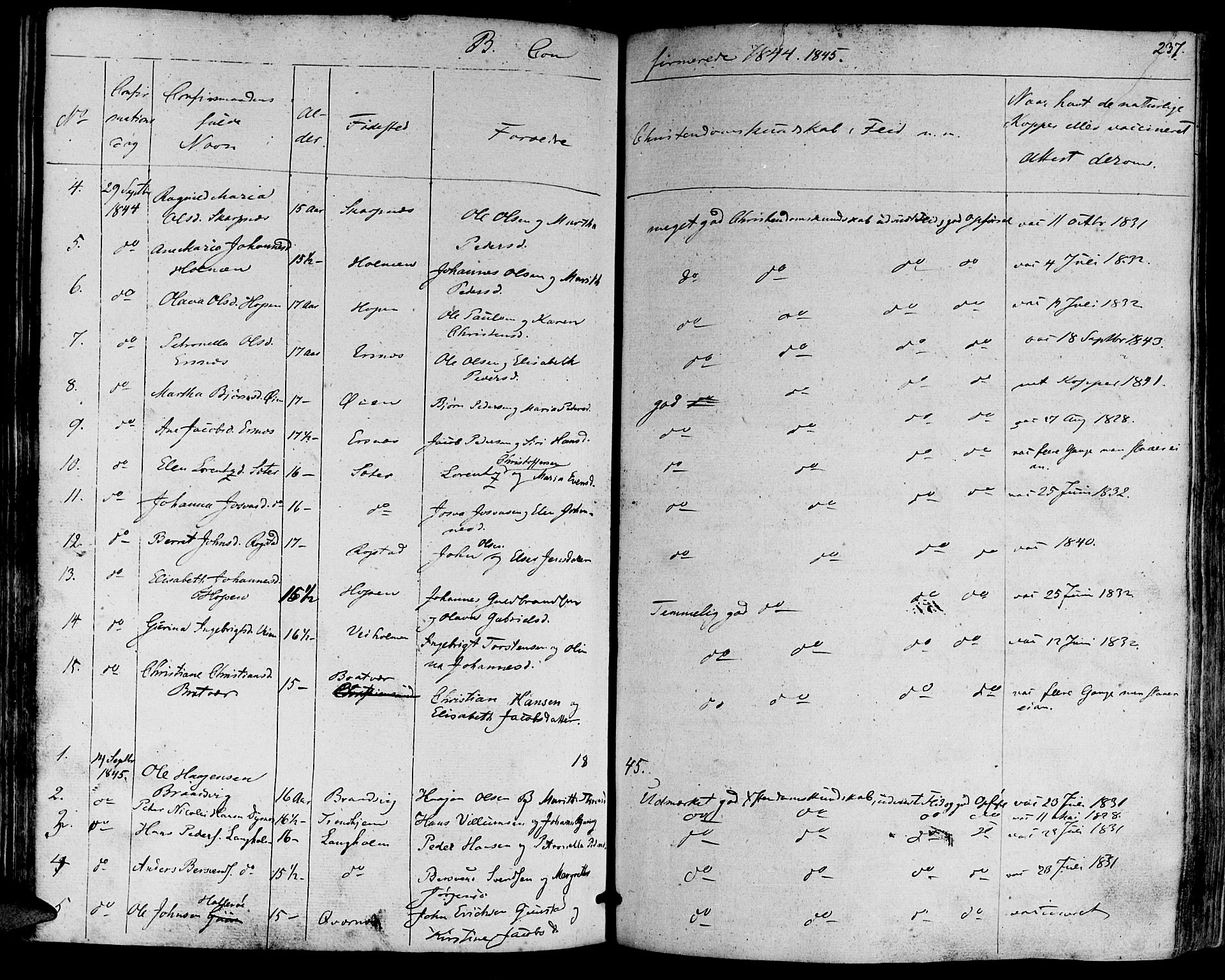 Ministerialprotokoller, klokkerbøker og fødselsregistre - Møre og Romsdal, AV/SAT-A-1454/581/L0936: Parish register (official) no. 581A04, 1836-1852, p. 237