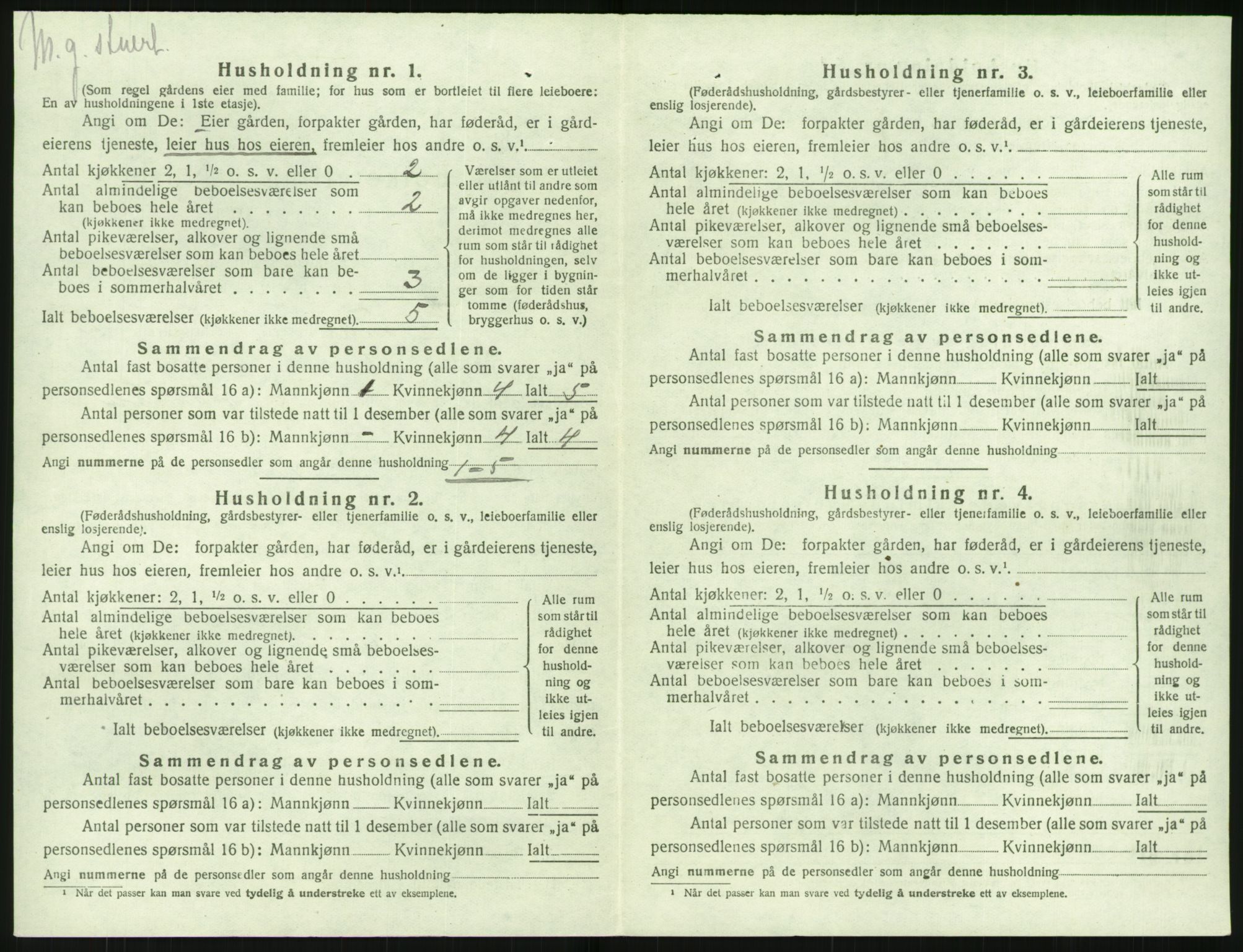 SAK, 1920 census for Flosta, 1920, p. 225